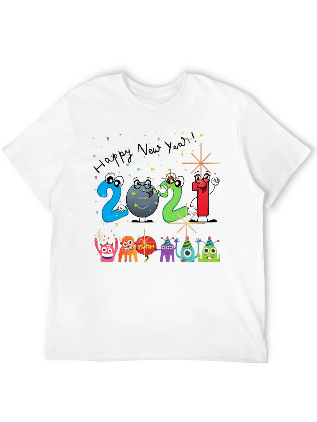 Happy New Year 2021 Cartoon T-Shirt