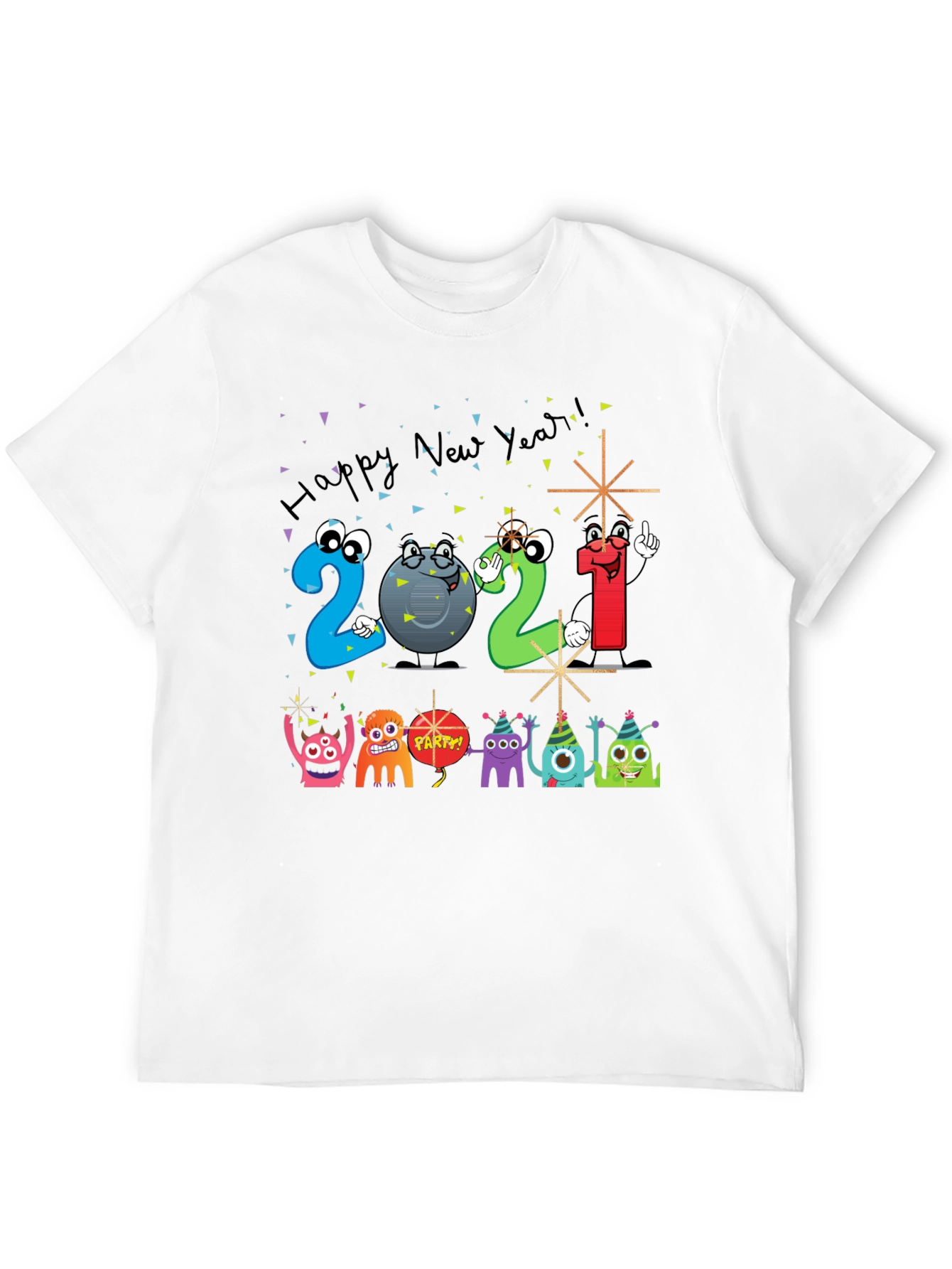 Happy New Year 2021 Cartoon T-Shirt