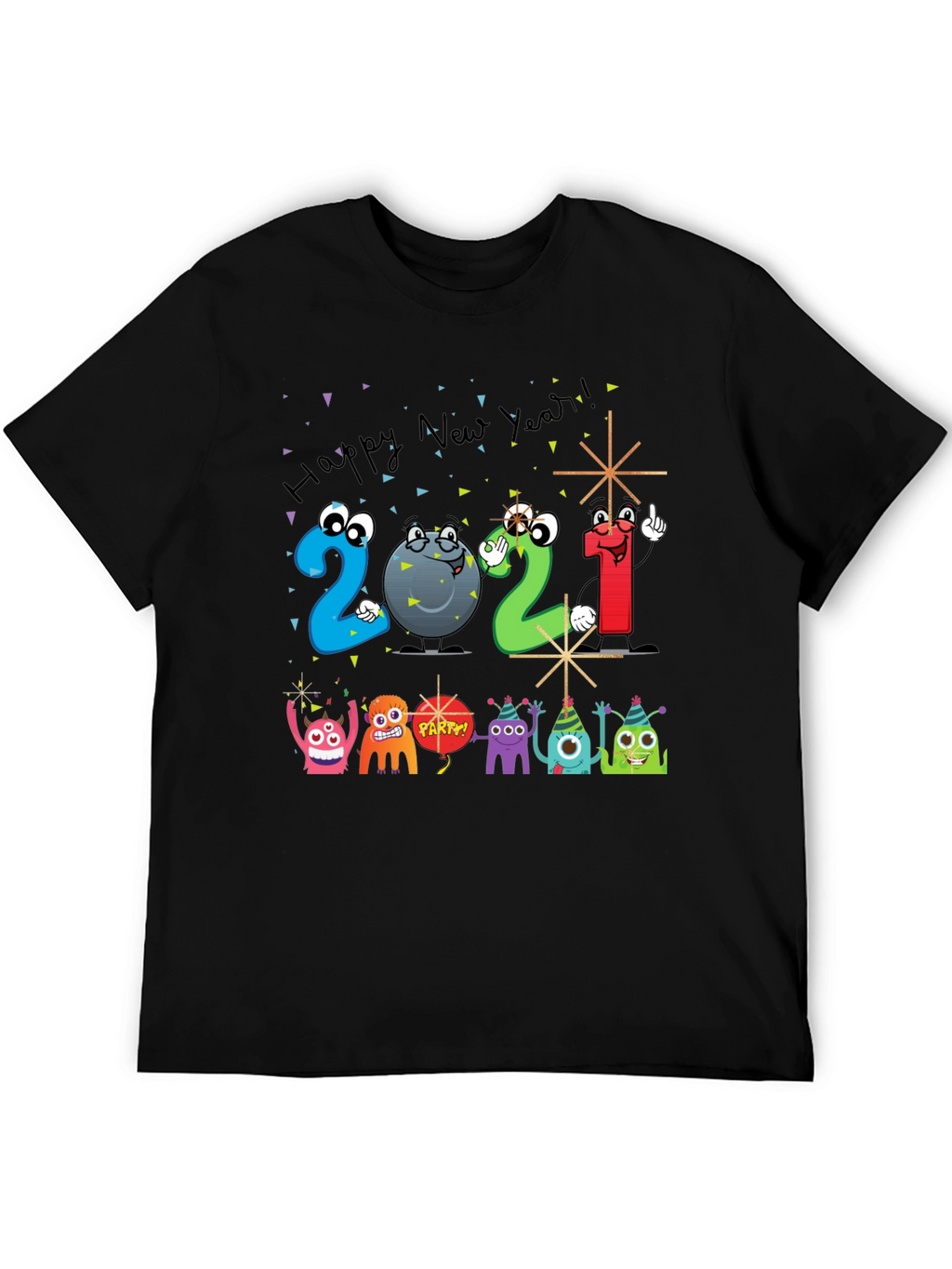 Happy New Year 2021 Cartoon T-Shirt