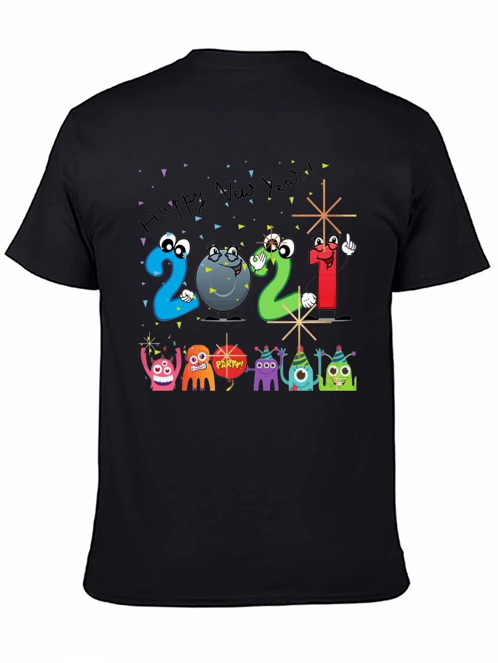 Happy New Year 2021 Cartoon T-Shirt