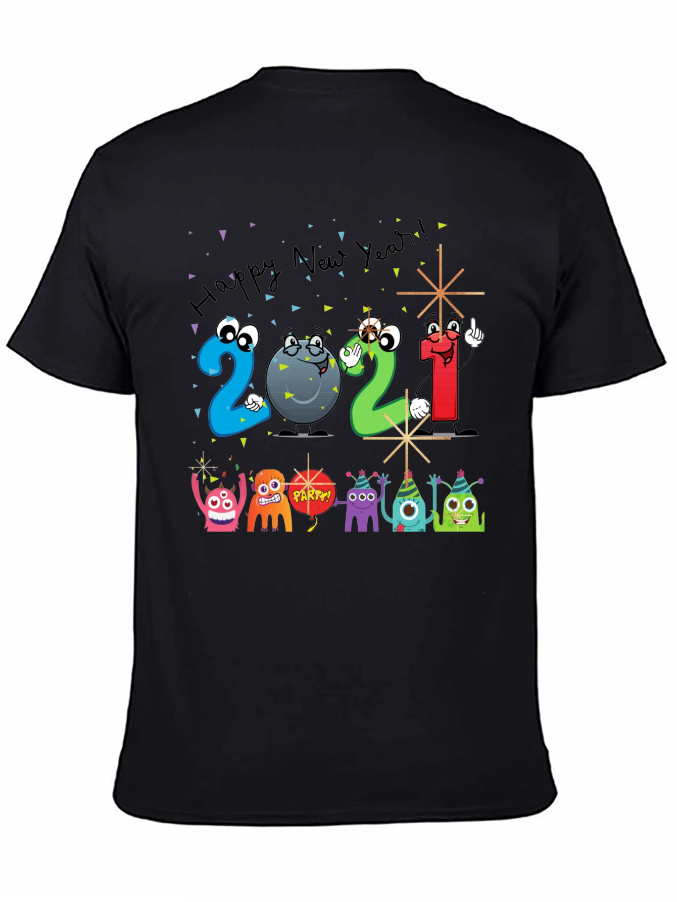 Happy New Year 2021 Cartoon T-Shirt
