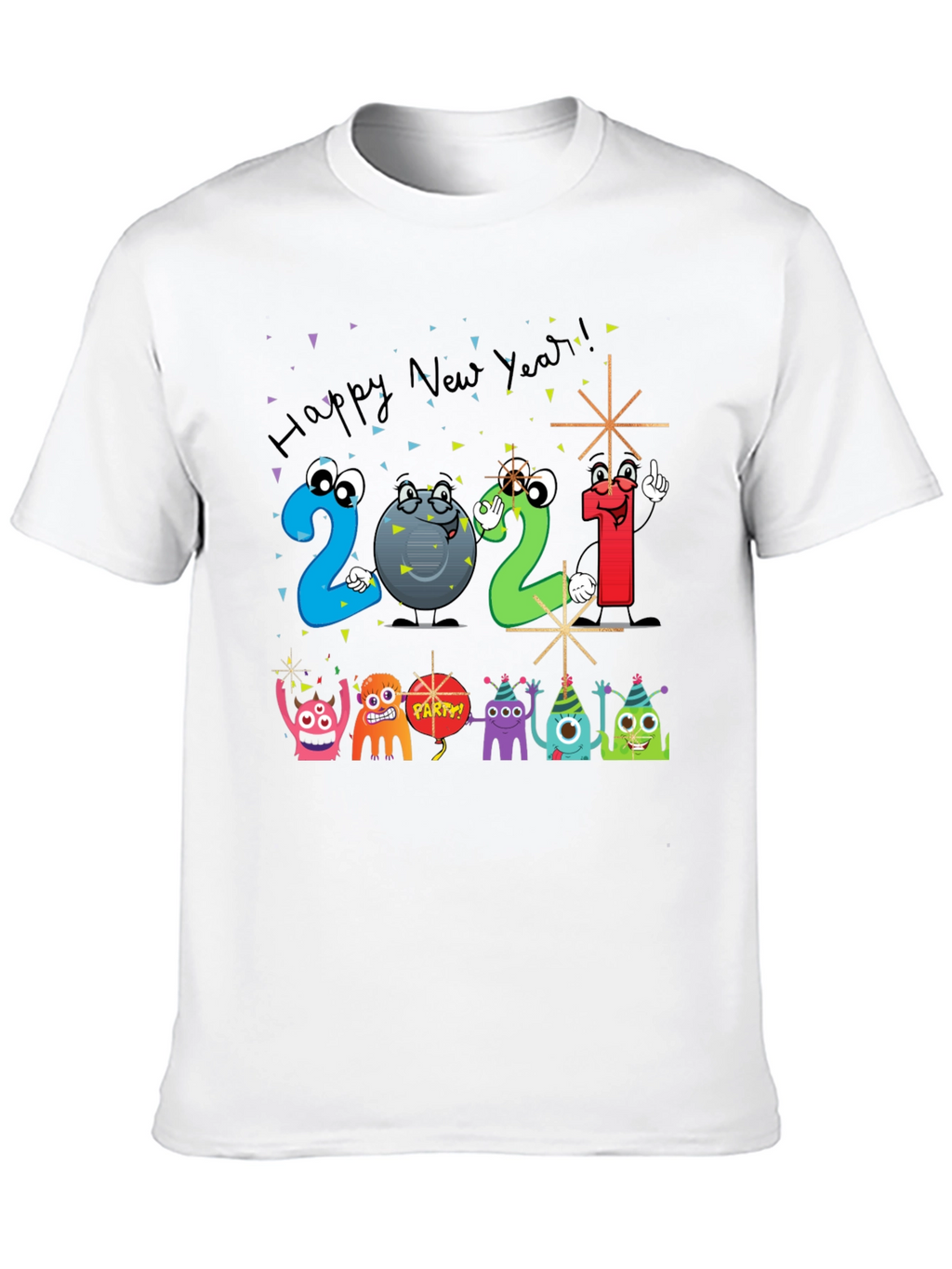 Happy New Year 2021 Cartoon T-Shirt