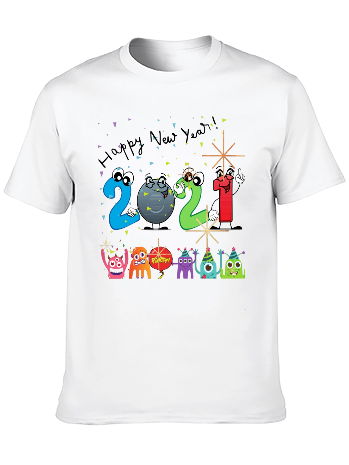 Happy New Year 2021 Cartoon T-Shirt