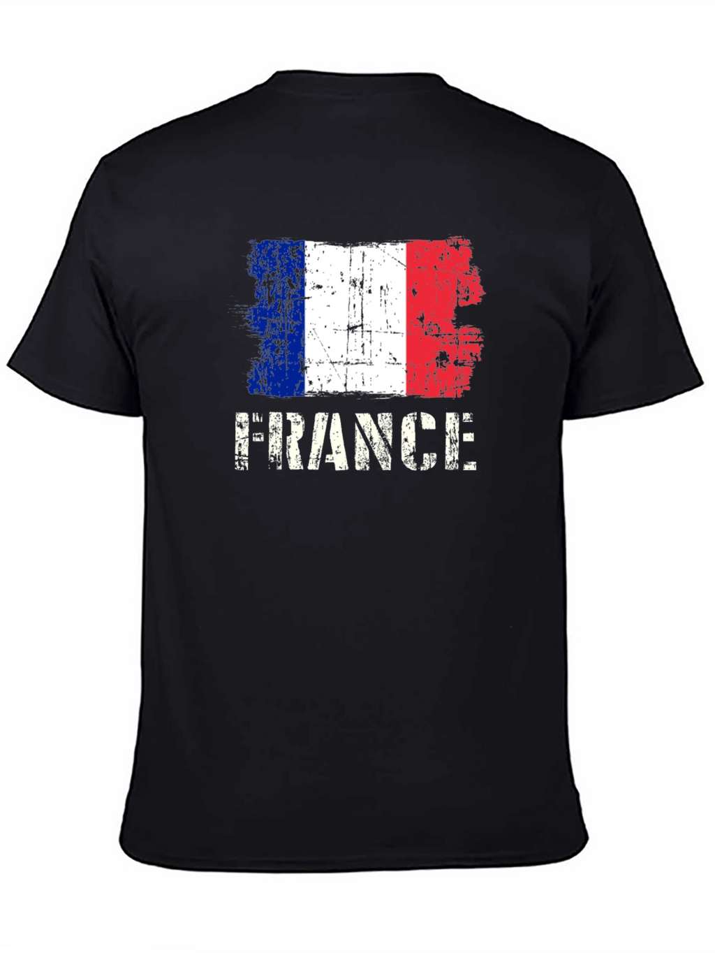 France Flag Graphic T-Shirt - Distressed Design