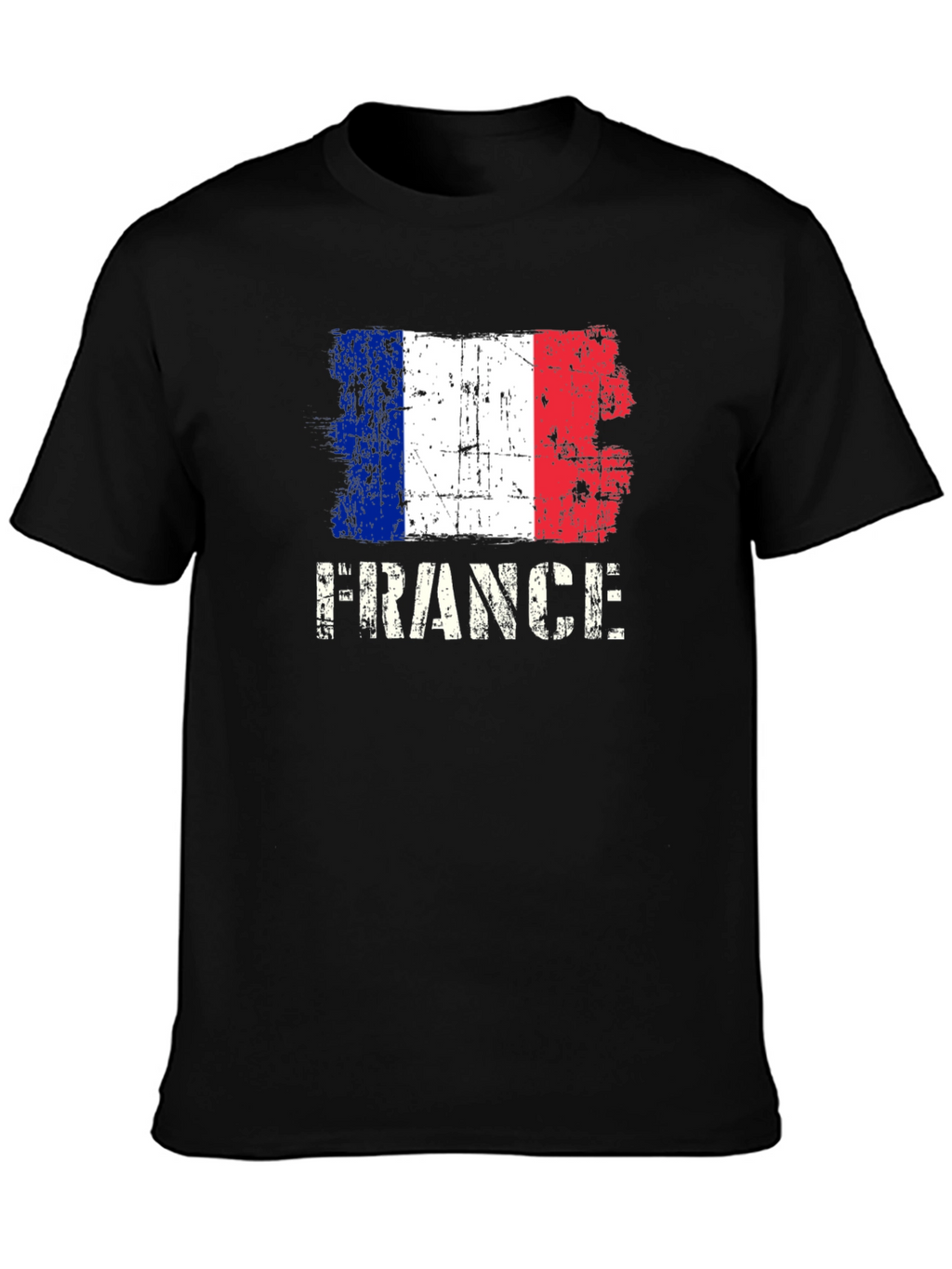 France Flag Graphic T-Shirt - Distressed Design