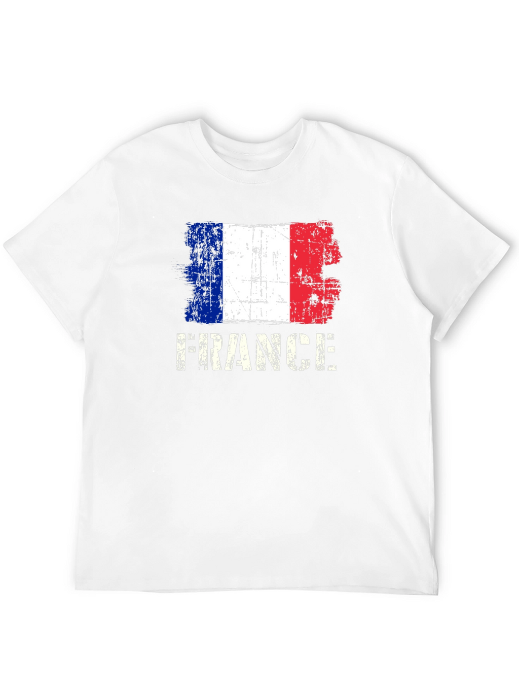 France Flag Graphic T-Shirt - Distressed Design
