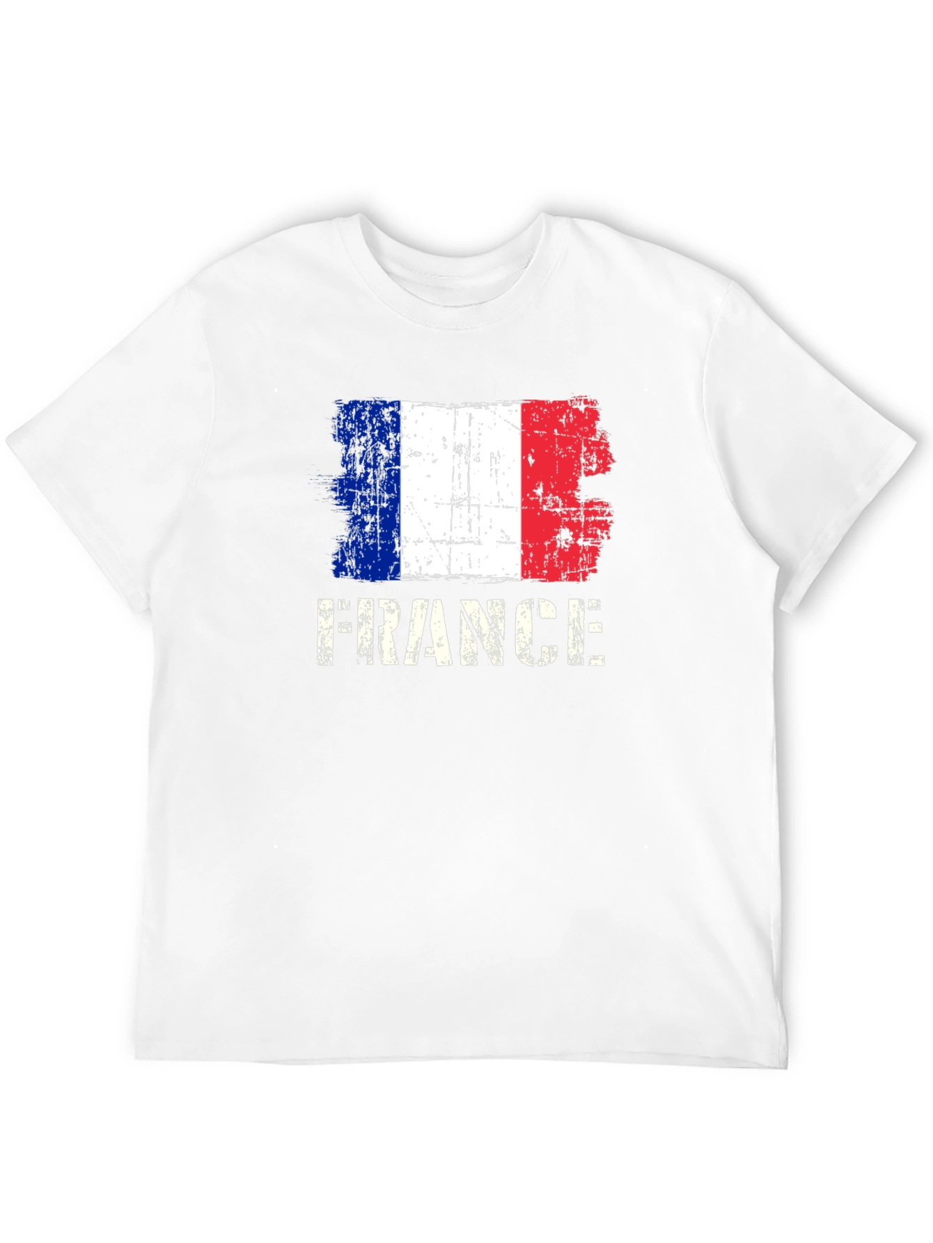 France Flag Graphic T-Shirt - Distressed Design