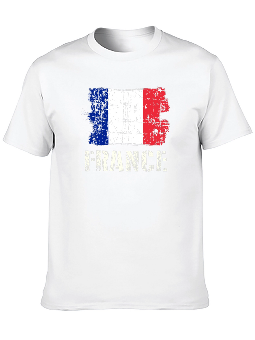 France Flag Graphic T-Shirt - Distressed Design