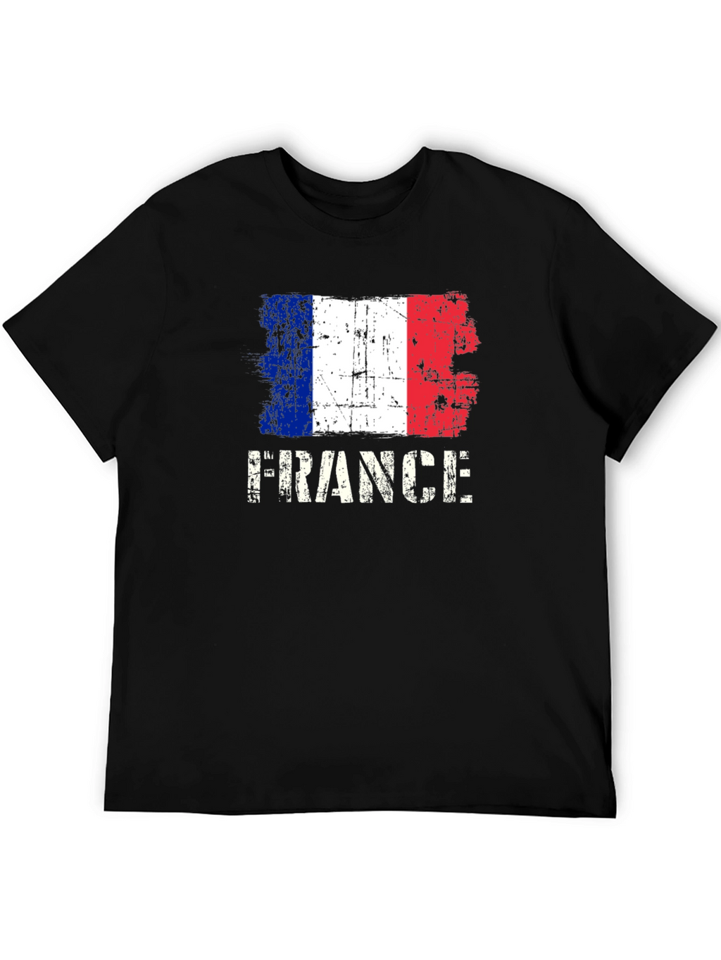France Flag Graphic T-Shirt - Distressed Design