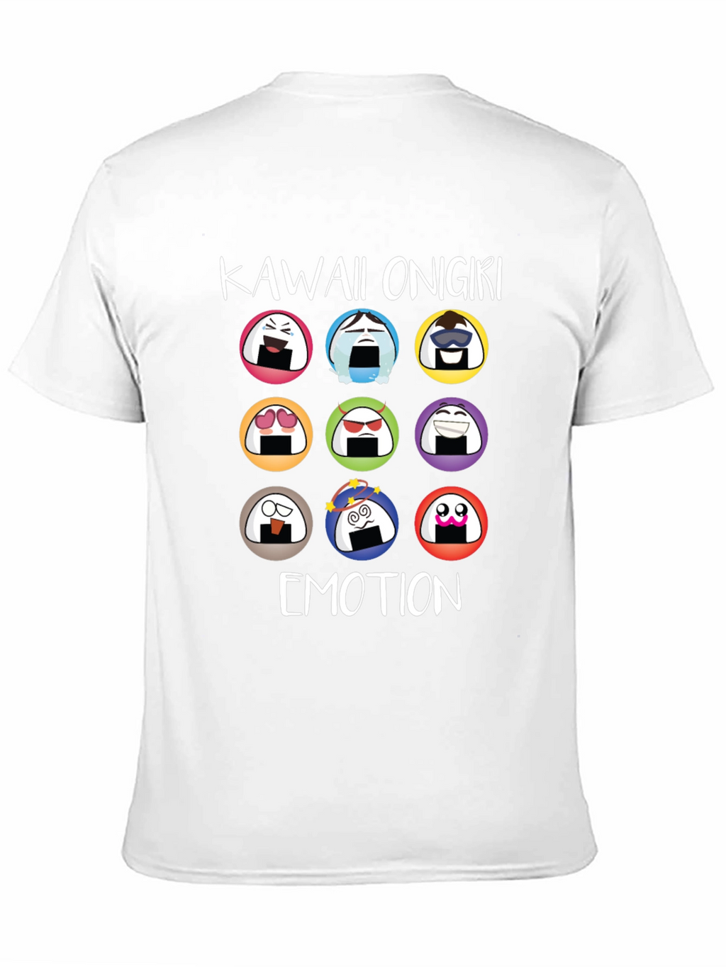 Kawaii Onigiri Emotion T-Shirt - Rice Ball Graphic Tee