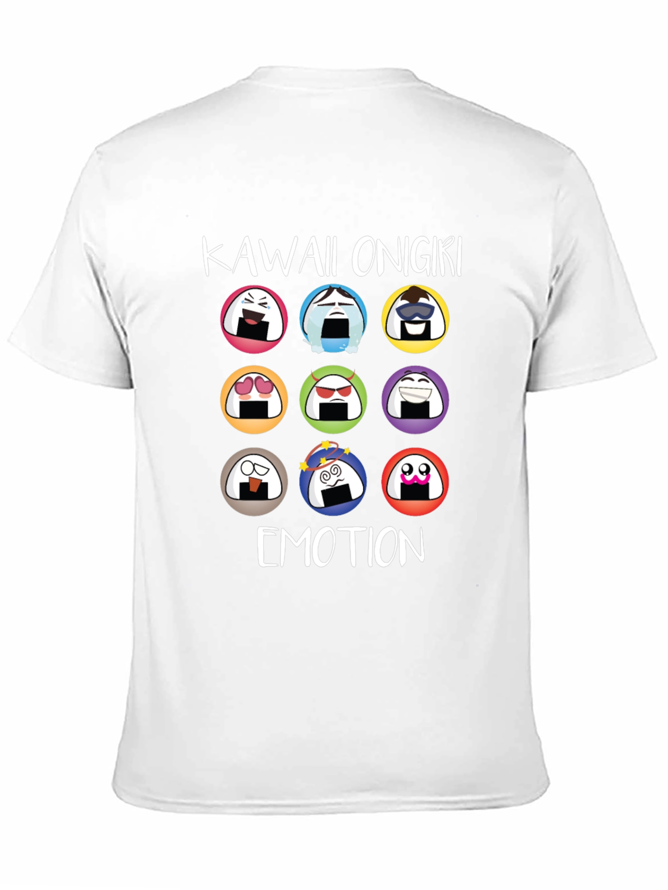 Kawaii Onigiri Emotion T-Shirt - Rice Ball Graphic Tee