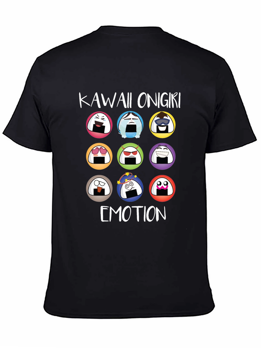 Kawaii Onigiri Emotion T-Shirt - Rice Ball Graphic Tee
