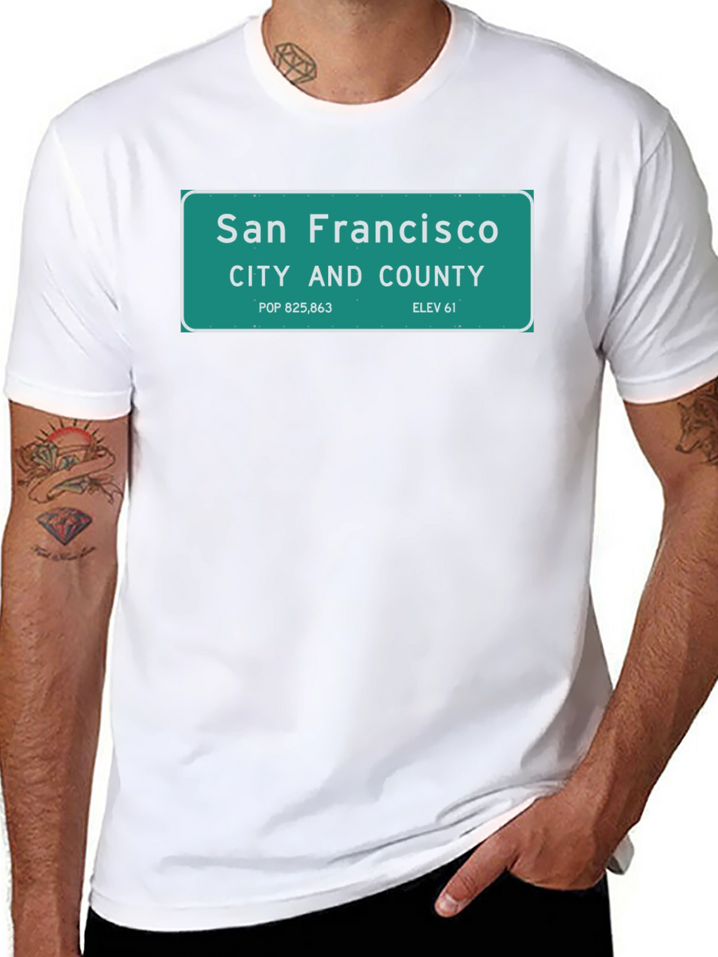 San Francisco City Sign T-Shirt - Black