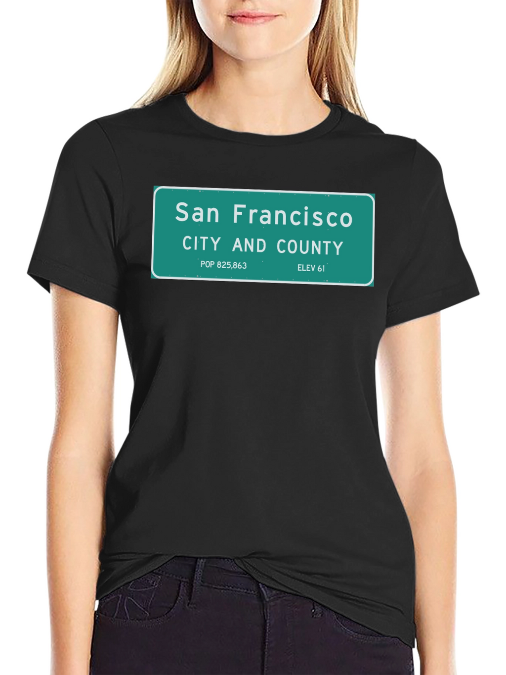 San Francisco City Sign T-Shirt - Black