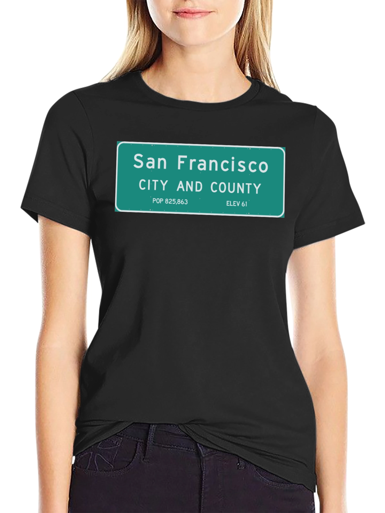 San Francisco City Sign T-Shirt - Black