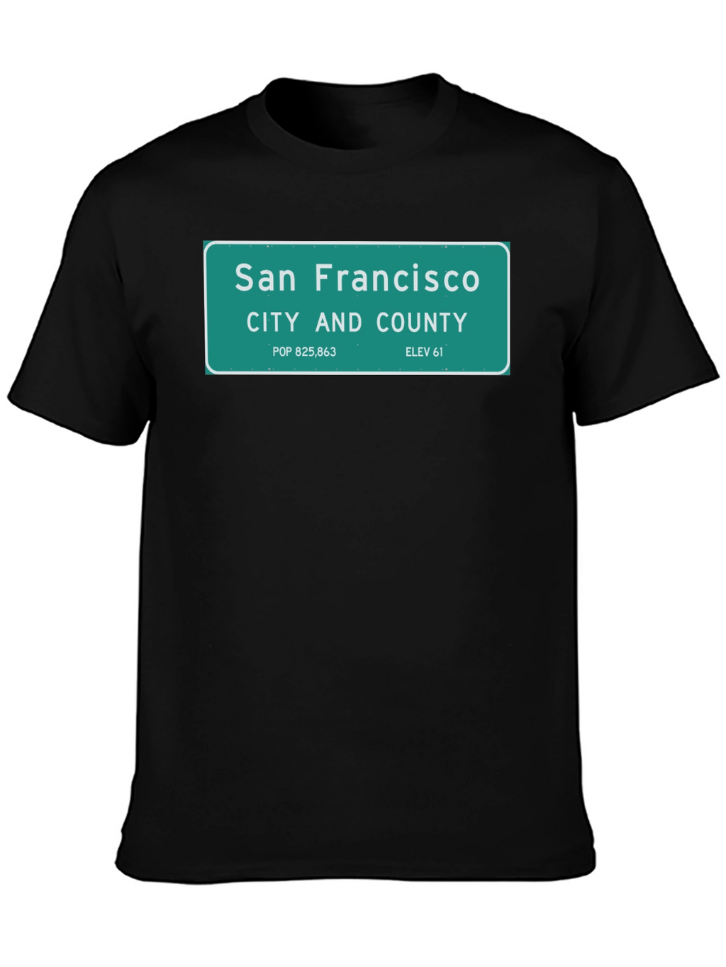 San Francisco City Sign T-Shirt - Black