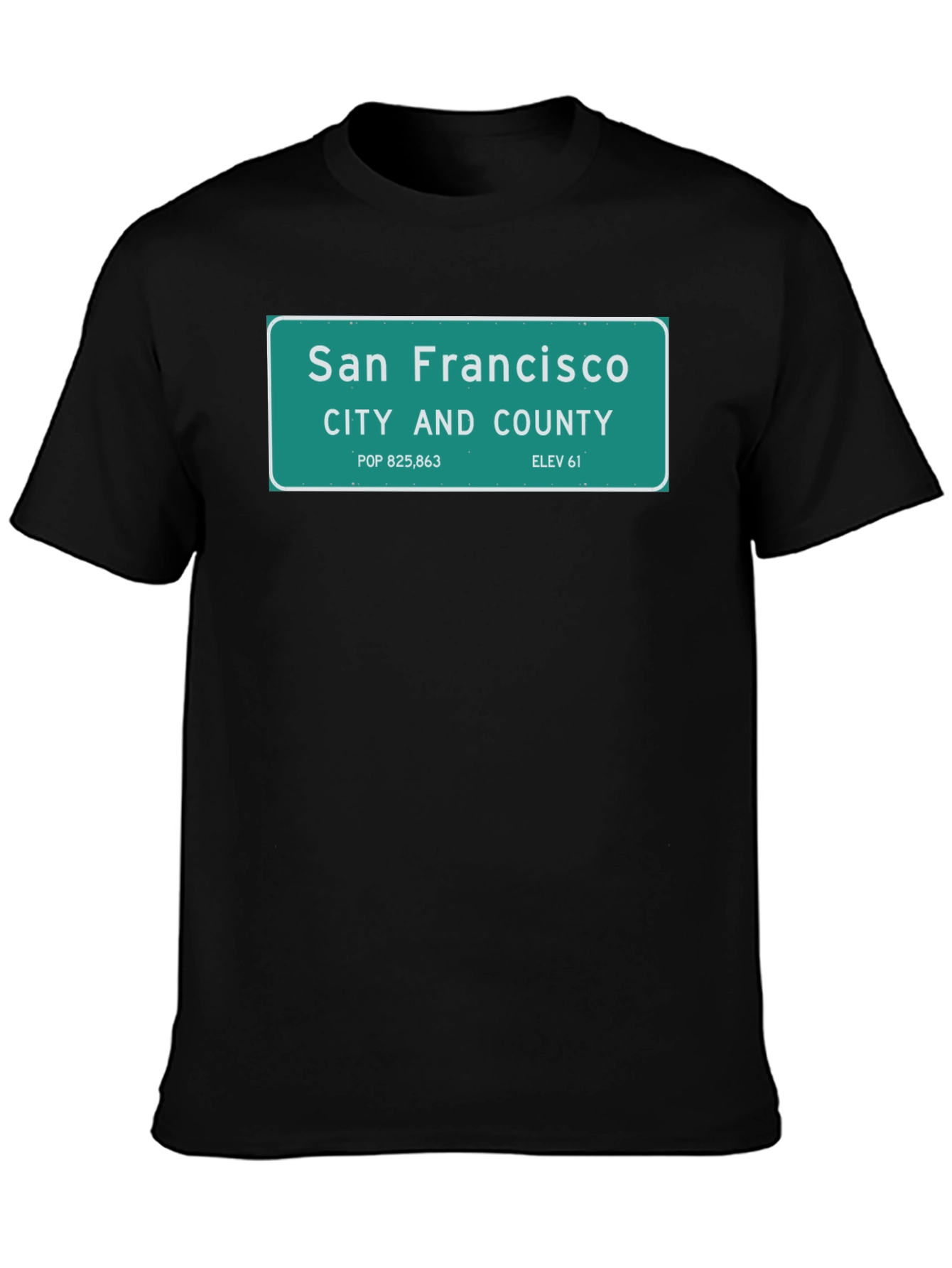 San Francisco City Sign T-Shirt - Black