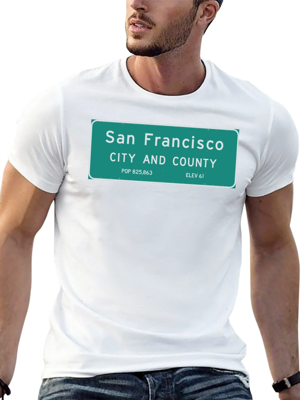 San Francisco City Sign T-Shirt - Black