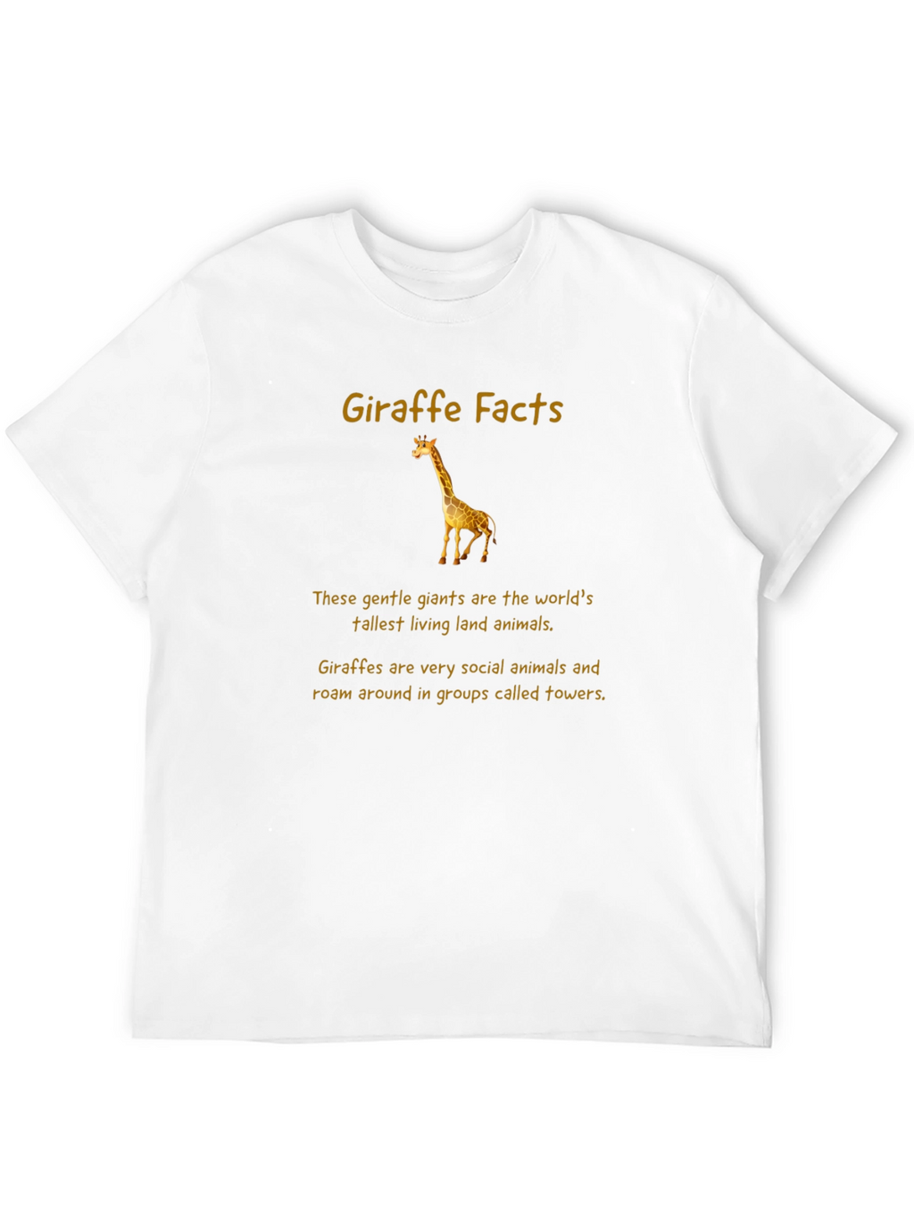 Giraffe Facts T-Shirt - Tallest Land Animal Tee