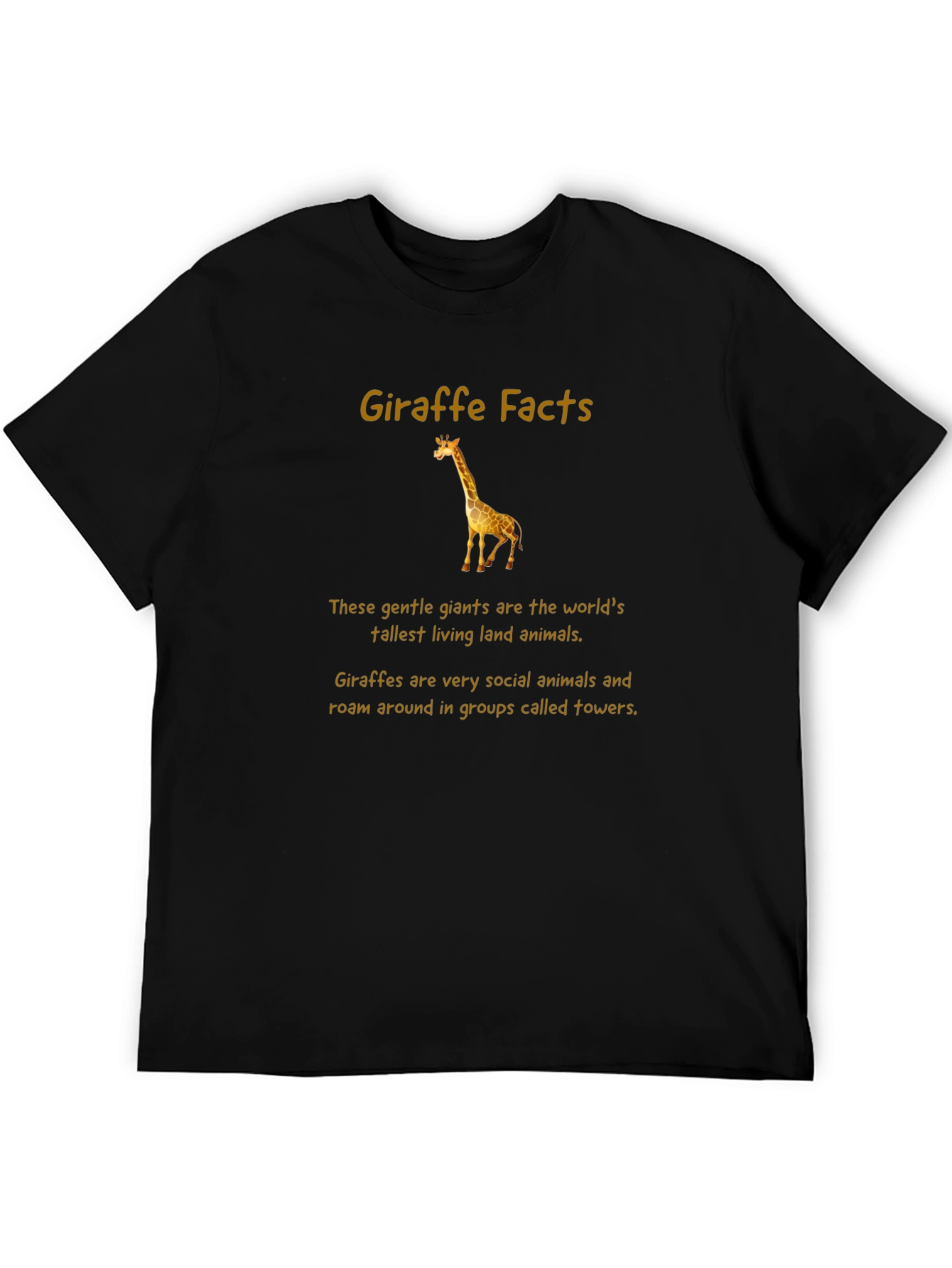 Giraffe Facts T-Shirt - Tallest Land Animal Tee