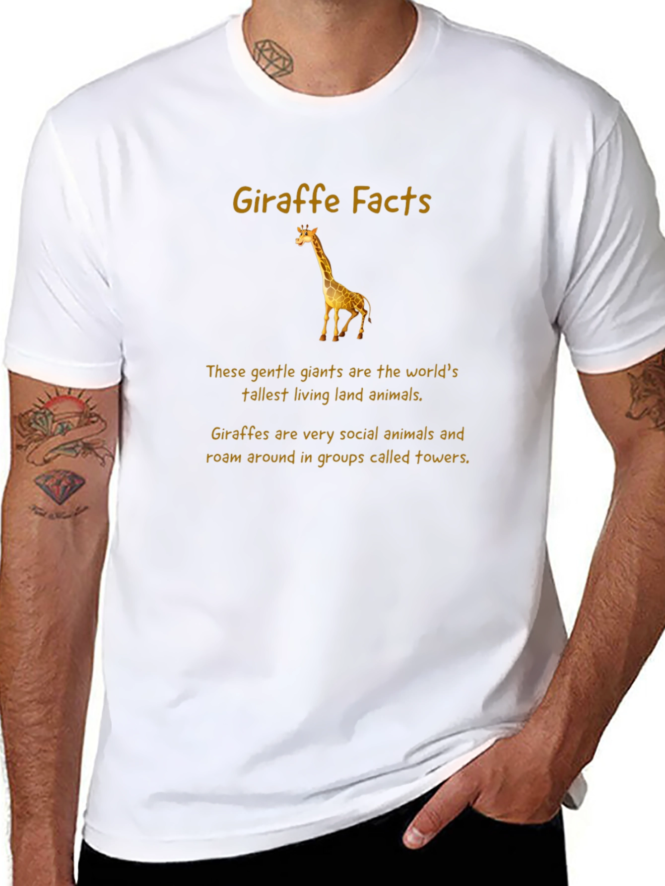 Giraffe Facts T-Shirt - Tallest Land Animal Tee