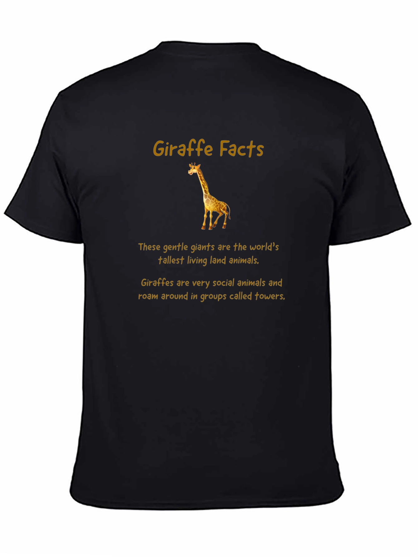 Giraffe Facts T-Shirt - Tallest Land Animal Tee
