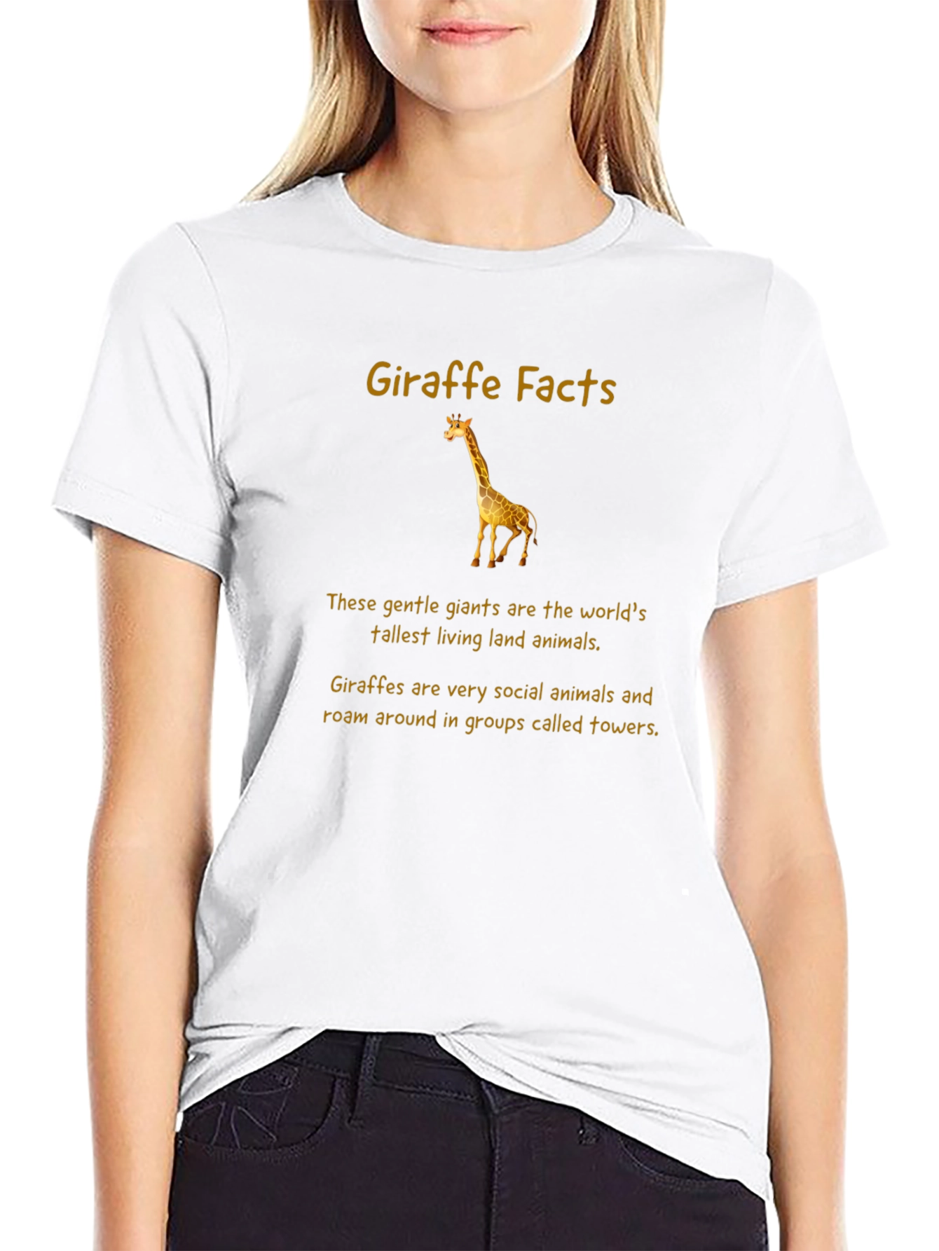 Giraffe Facts T-Shirt - Tallest Land Animal Tee