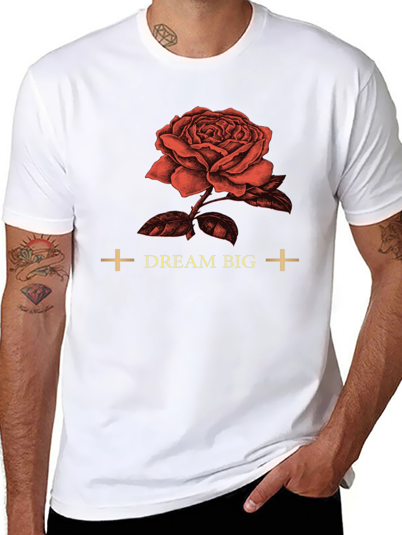 Dream Big Rose Graphic Tee - Soft Cotton