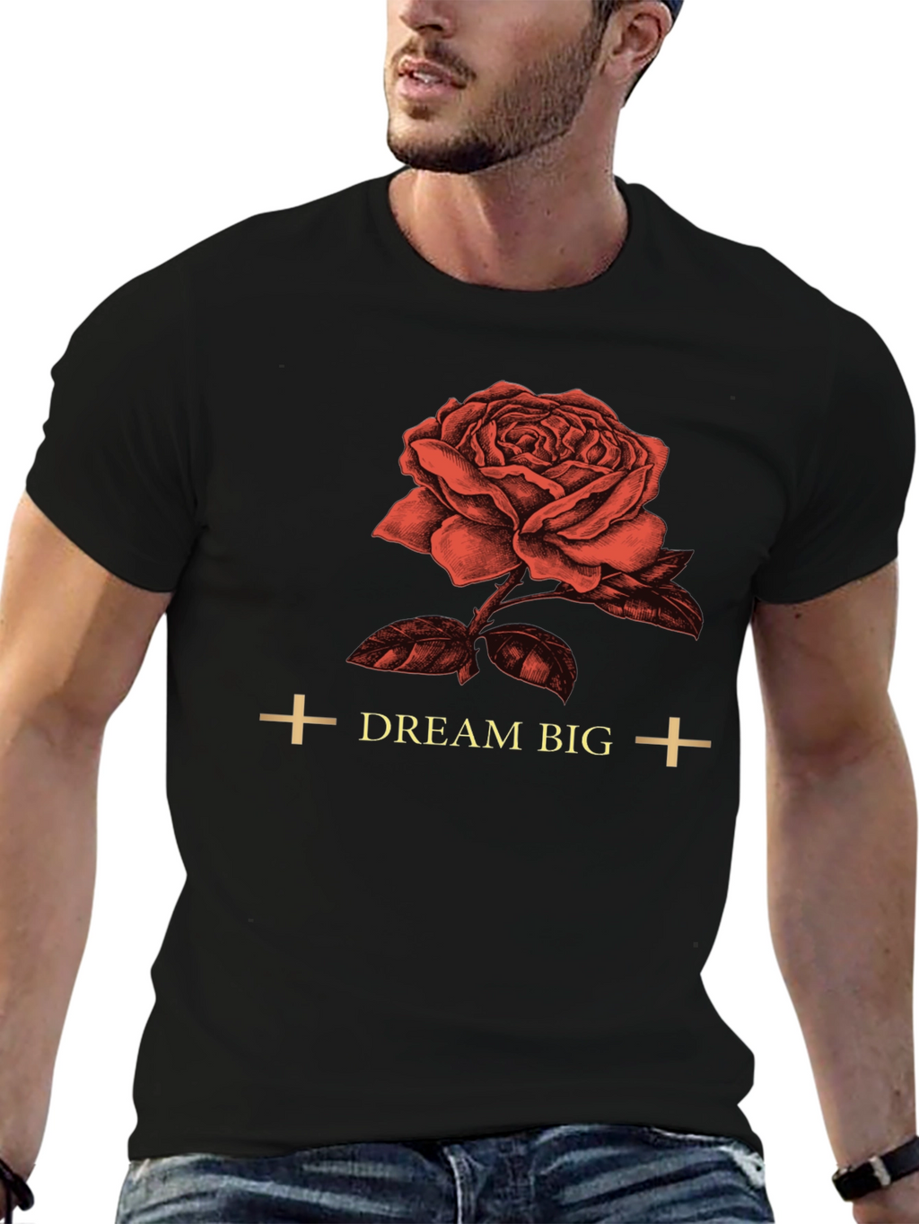 Dream Big Rose Graphic Tee - Soft Cotton