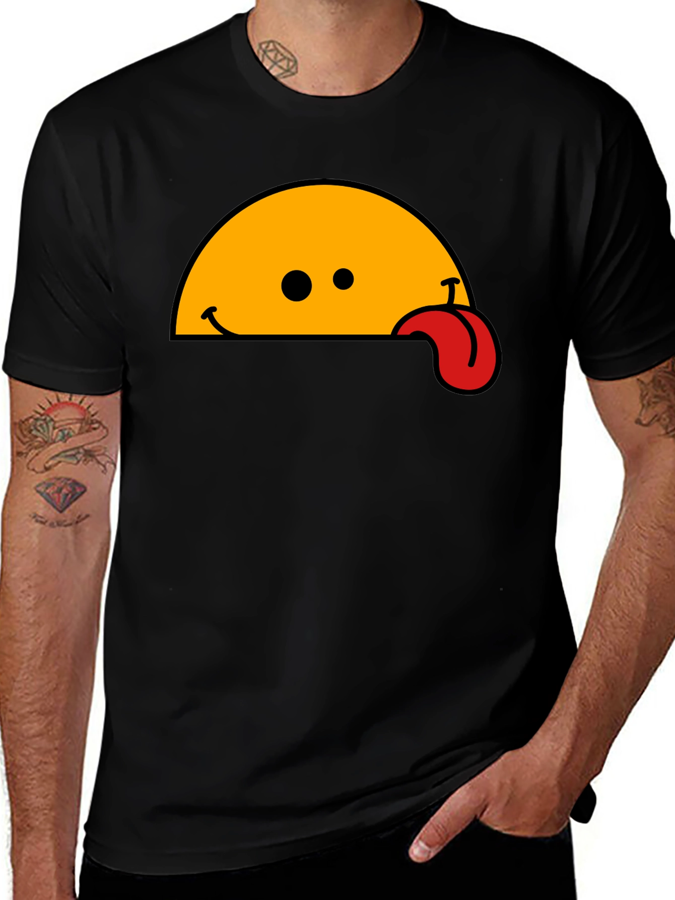 Wacky Tongue T-Shirt - Black Cotton Blend