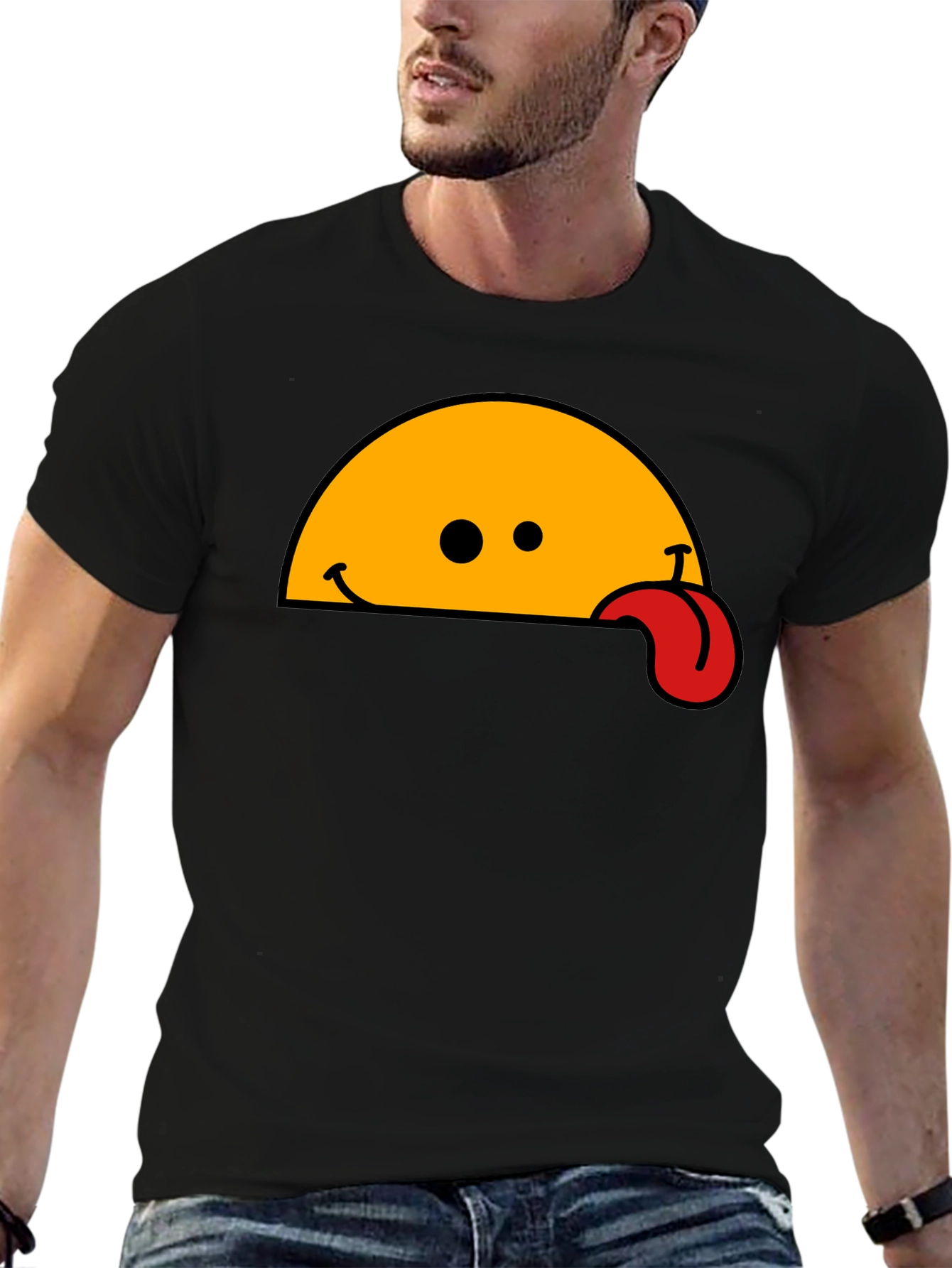 Wacky Tongue T-Shirt - Black Cotton Blend