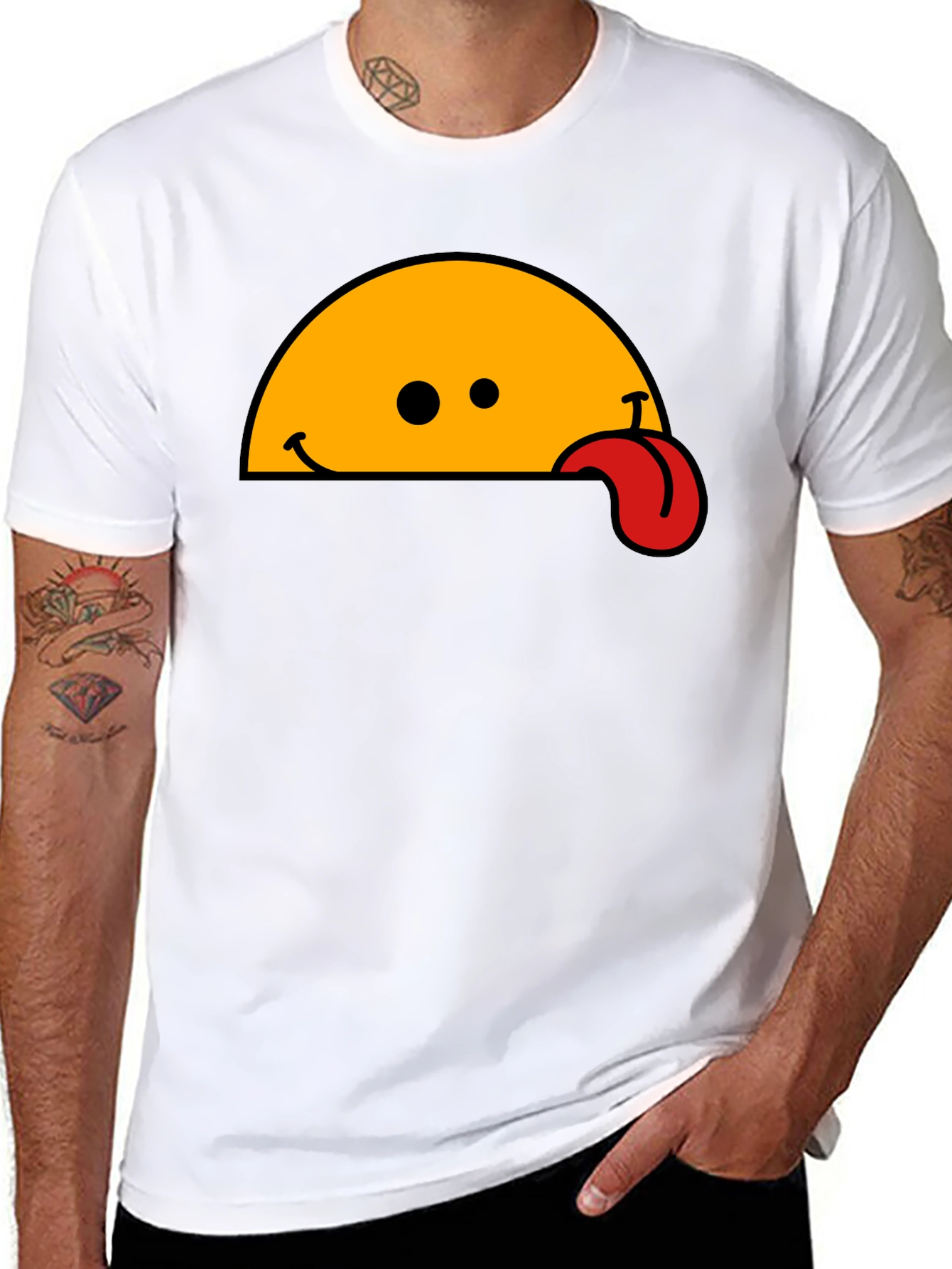 Wacky Tongue T-Shirt - Black Cotton Blend