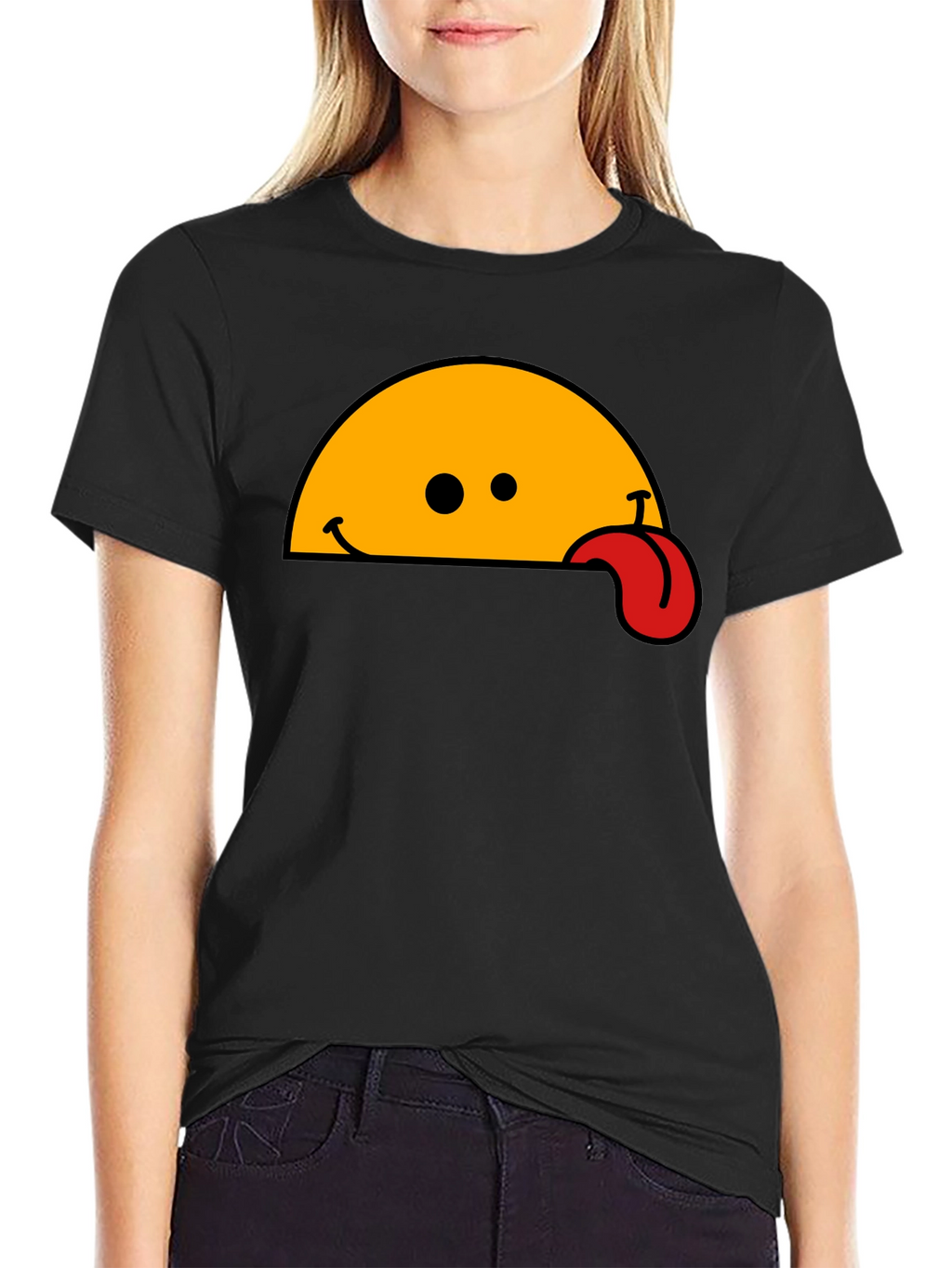 Wacky Tongue T-Shirt - Black Cotton Blend