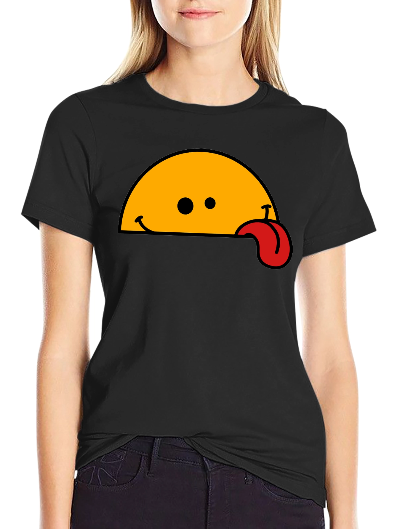 Wacky Tongue T-Shirt - Black Cotton Blend