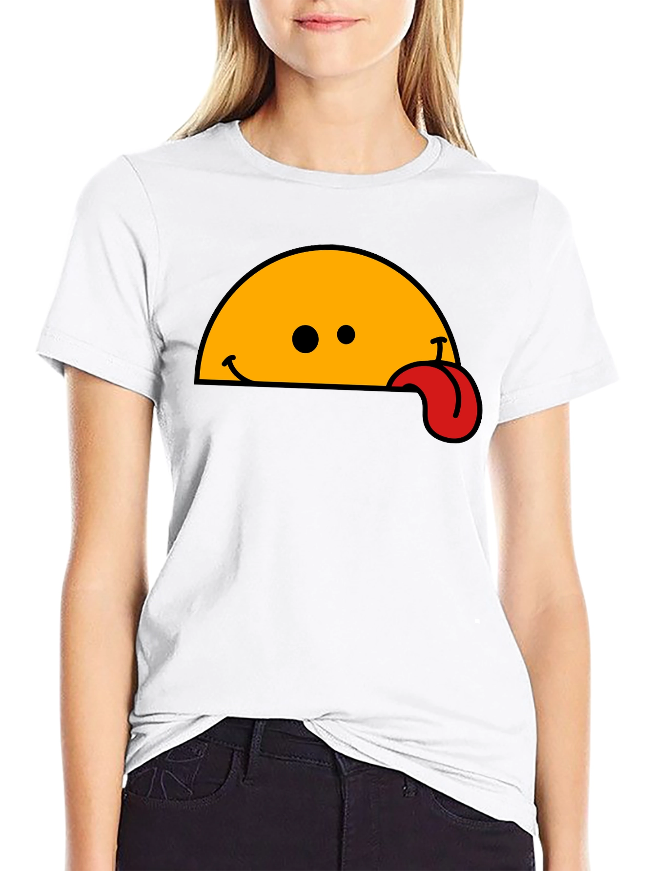 Wacky Tongue T-Shirt - Black Cotton Blend