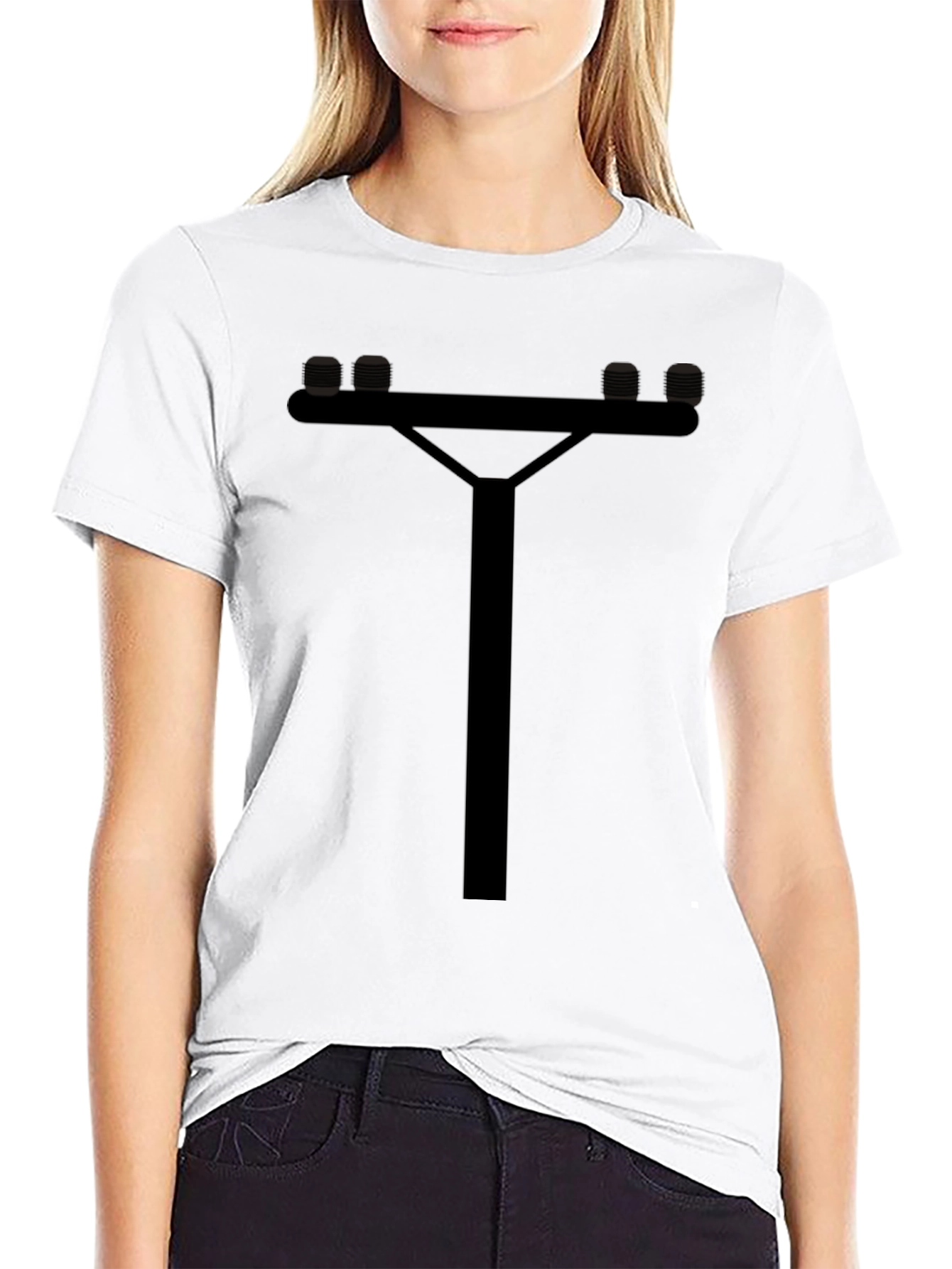 Utility Pole Graphic Tee - Cool Novelty T-Shirt