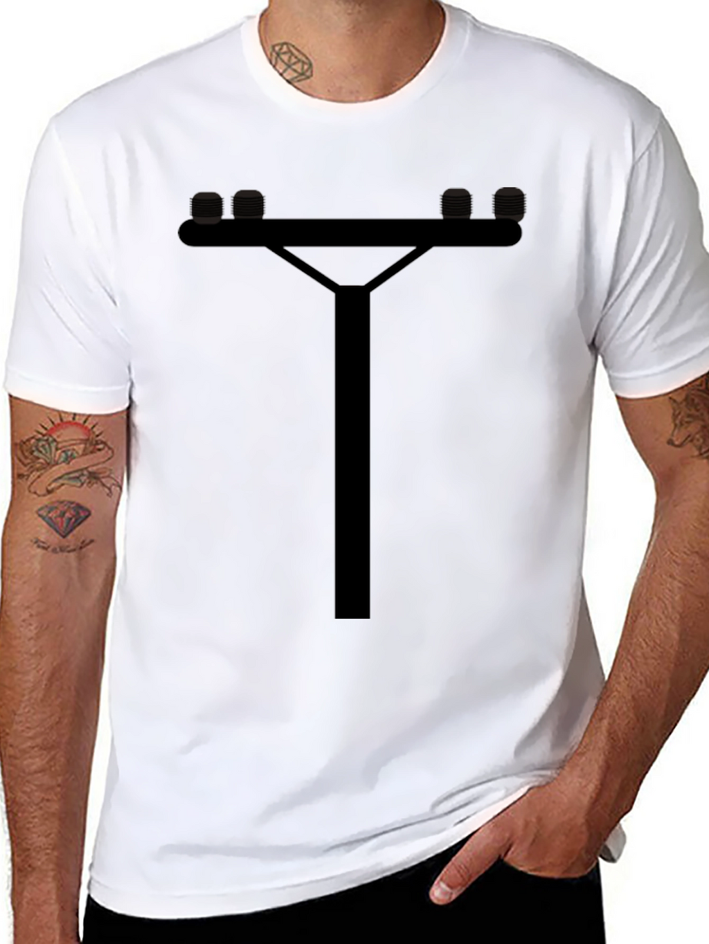 Utility Pole Graphic Tee - Cool Novelty T-Shirt