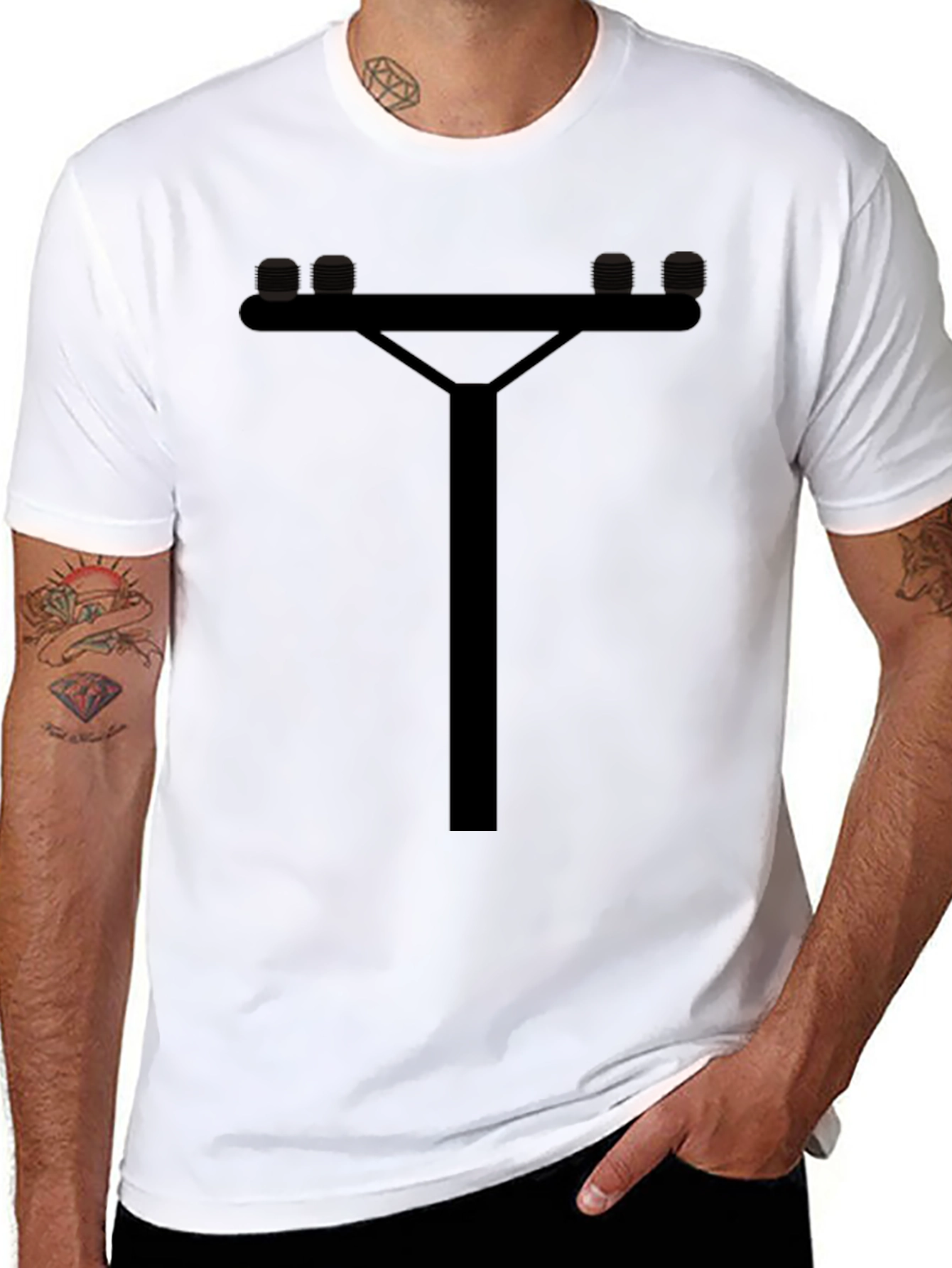 Utility Pole Graphic Tee - Cool Novelty T-Shirt