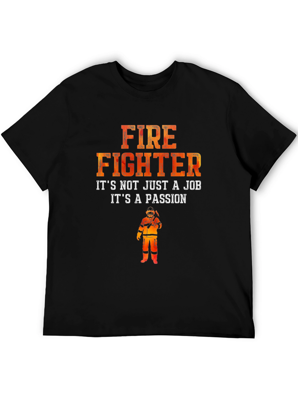 Firefighter Passion Graphic T-Shirt - Black