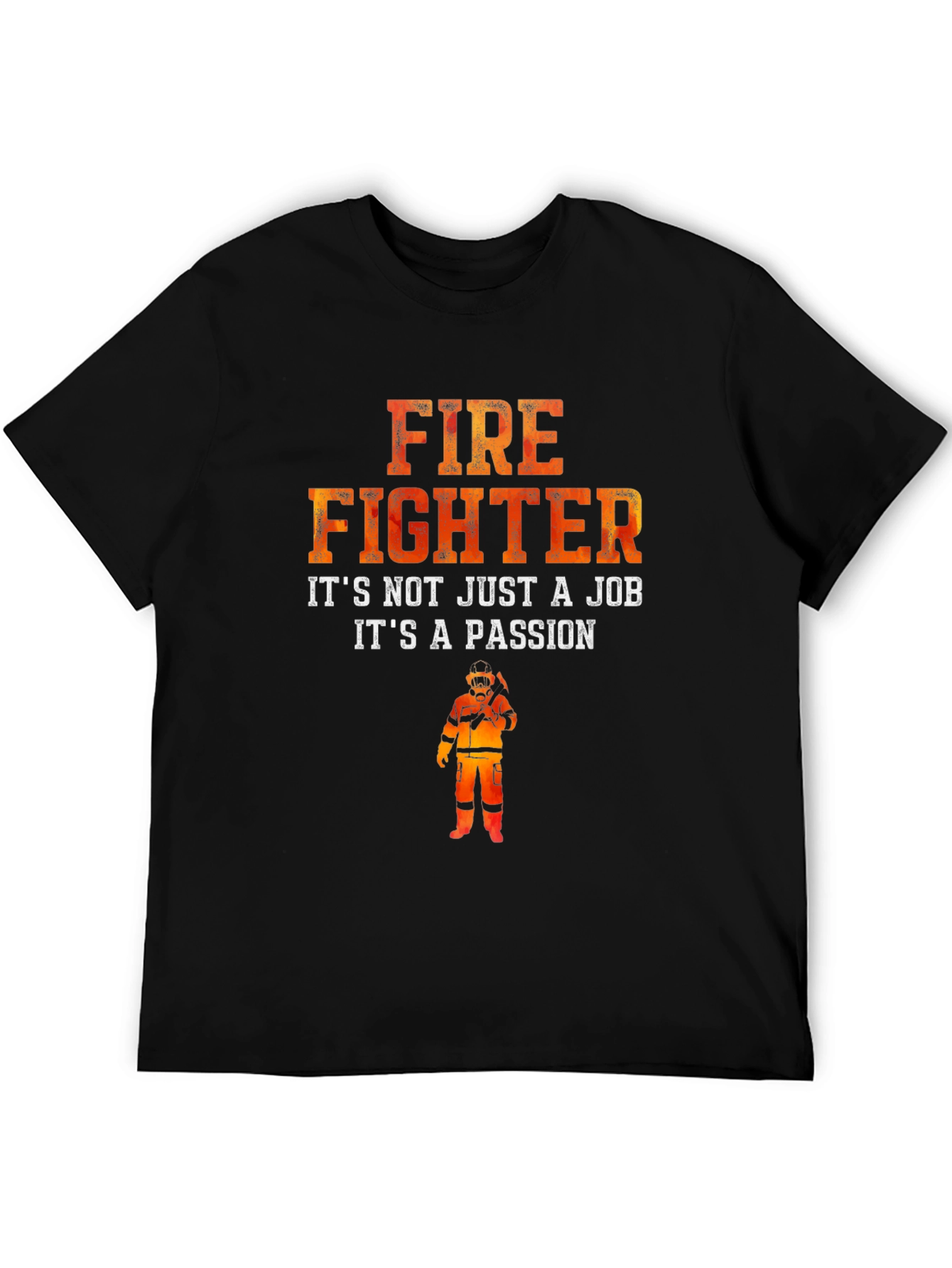 Firefighter Passion Graphic T-Shirt - Black