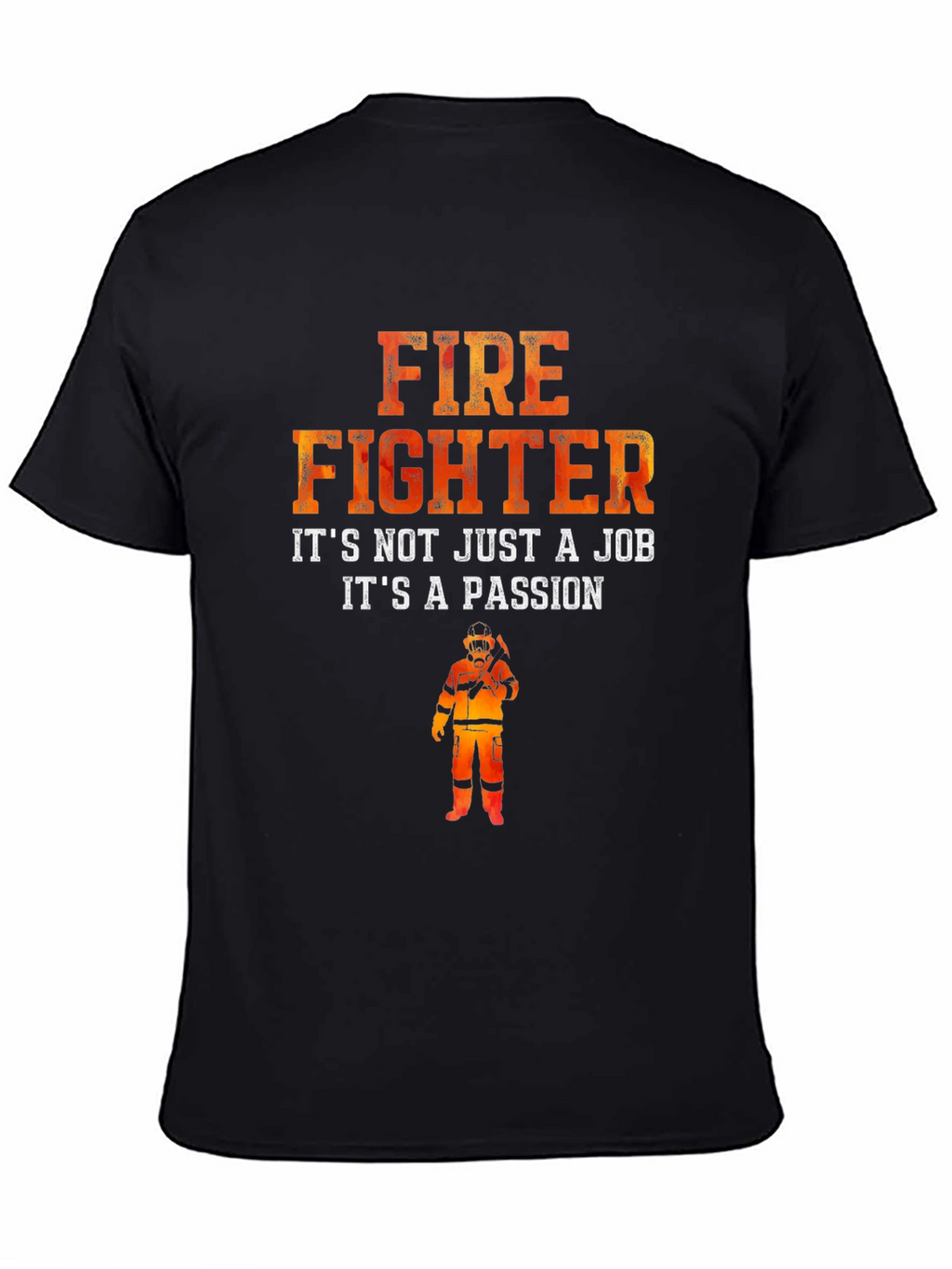 Firefighter Passion Graphic T-Shirt - Black