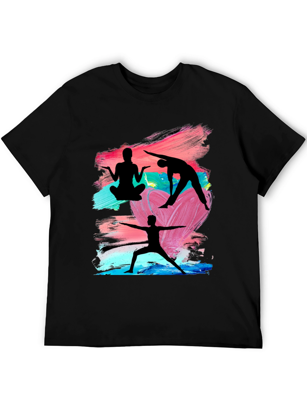 Yoga Silhouette Graphic Black T-Shirt