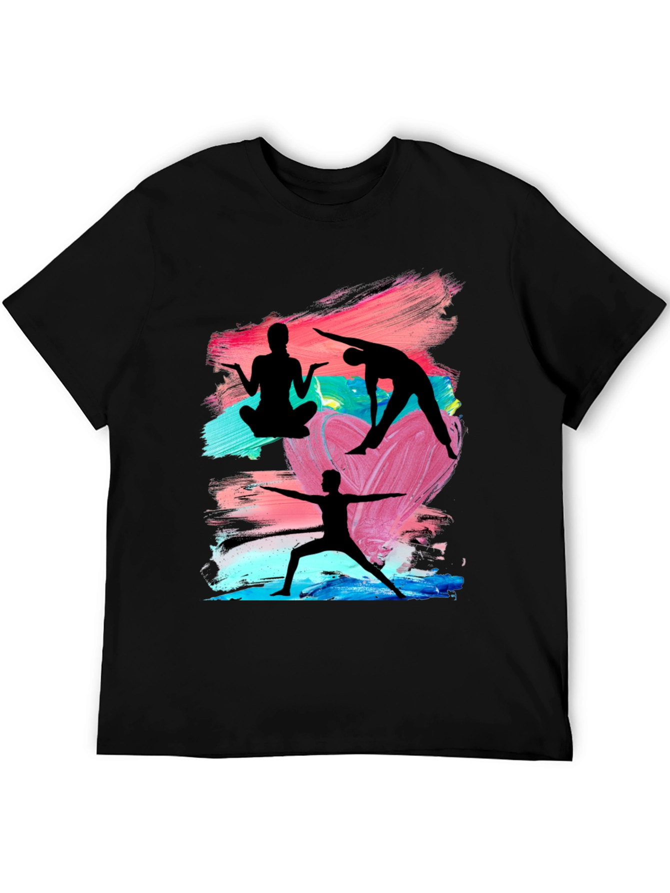 Yoga Silhouette Graphic Black T-Shirt