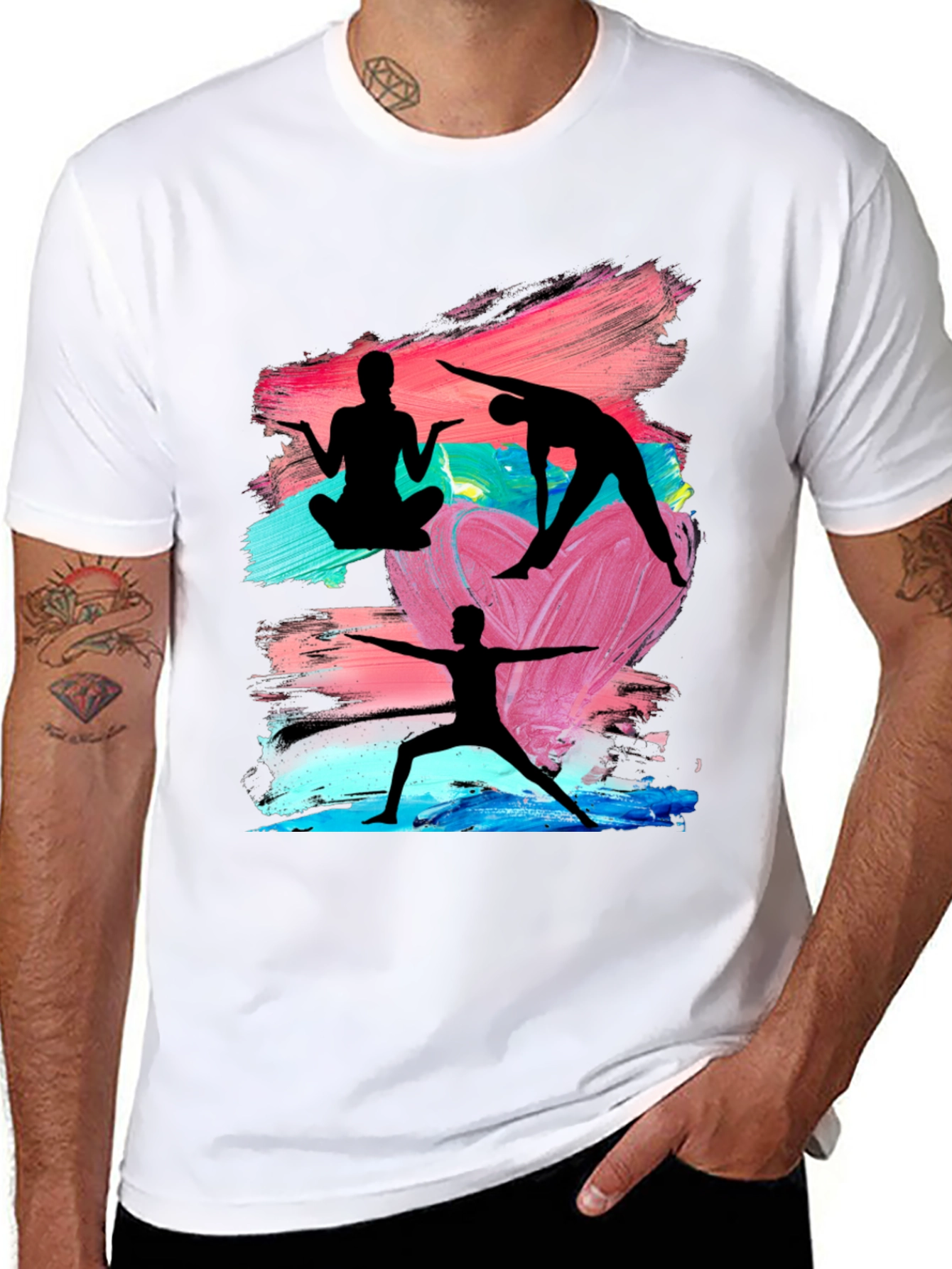 Yoga Silhouette Graphic Black T-Shirt