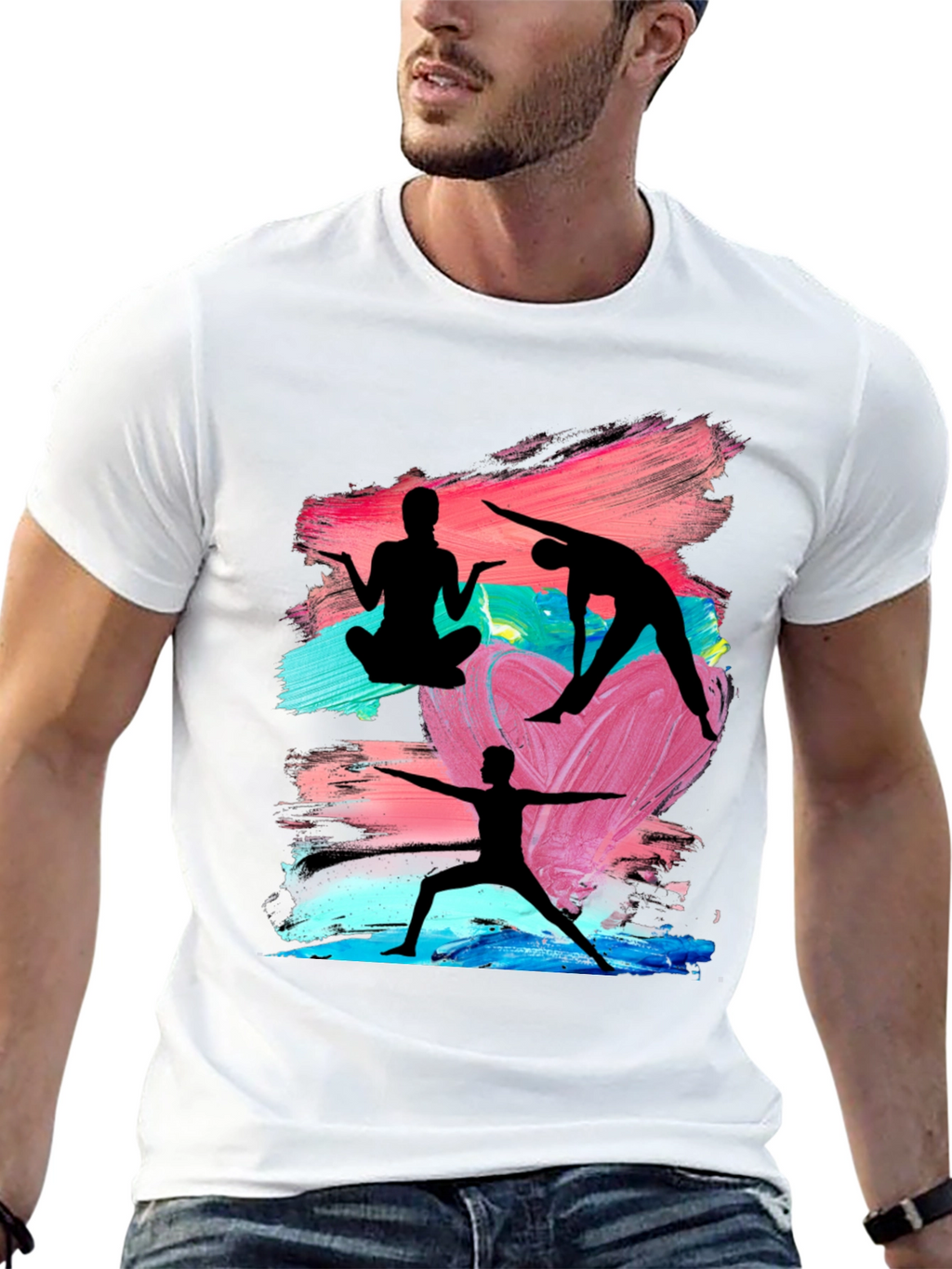 Yoga Silhouette Graphic Black T-Shirt