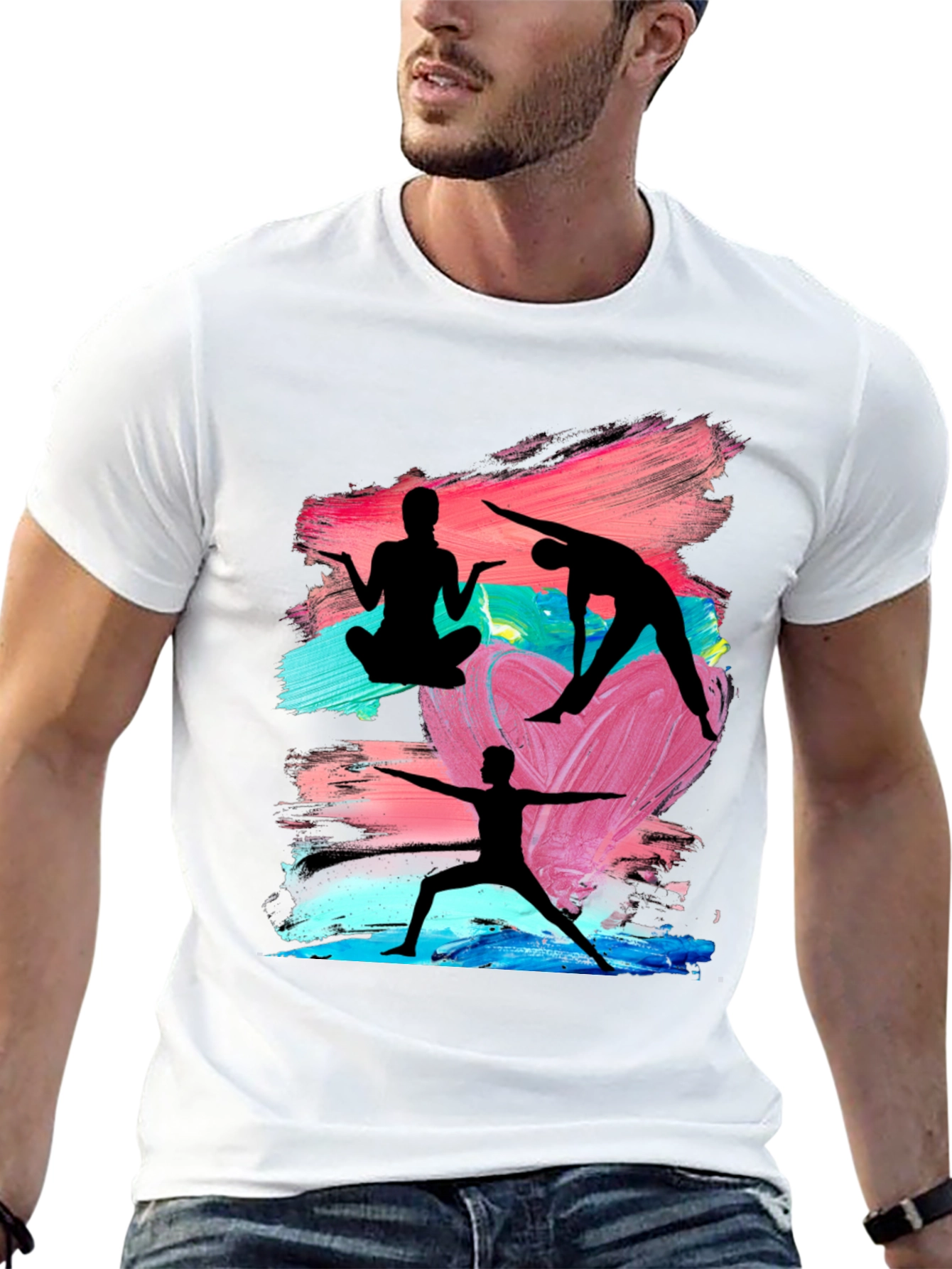 Yoga Silhouette Graphic Black T-Shirt