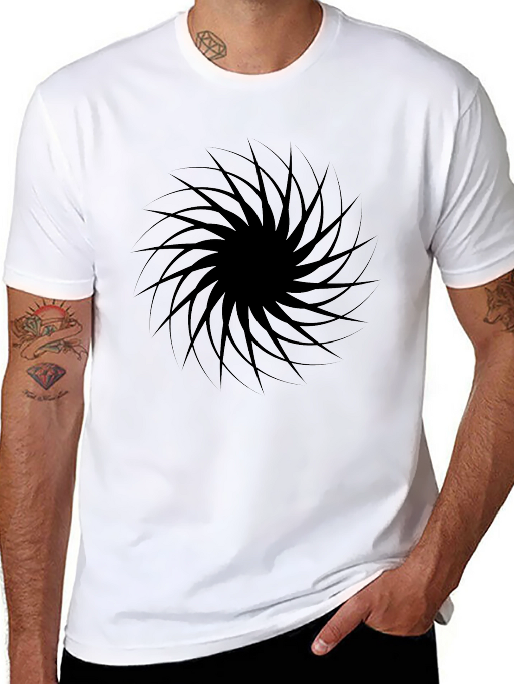 Black Vortex Graphic Tee - Modern Style