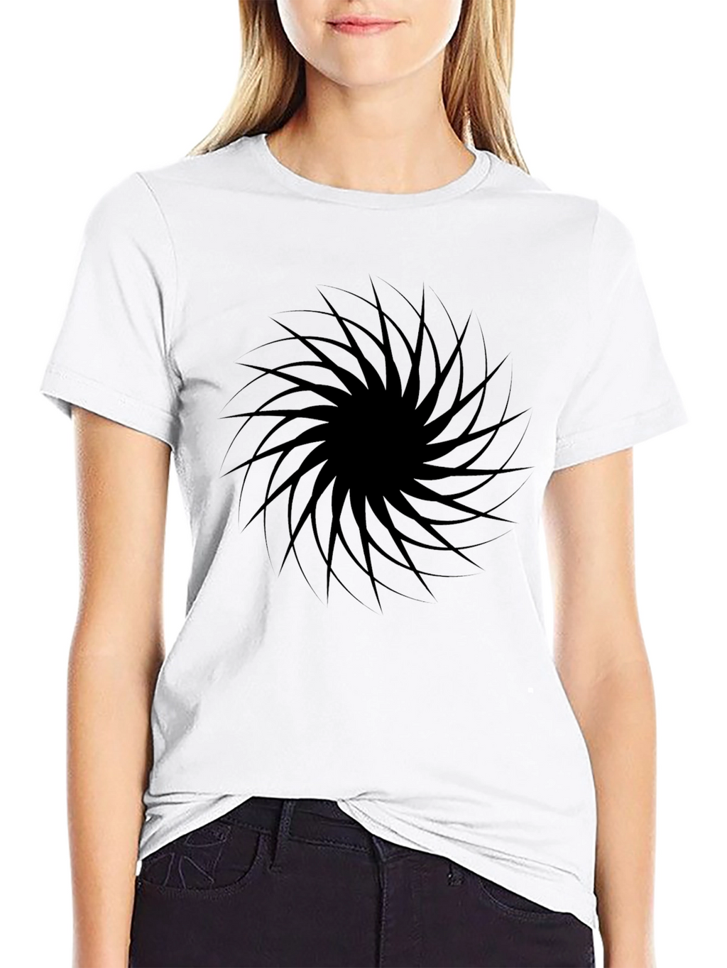 Black Vortex Graphic Tee - Modern Style