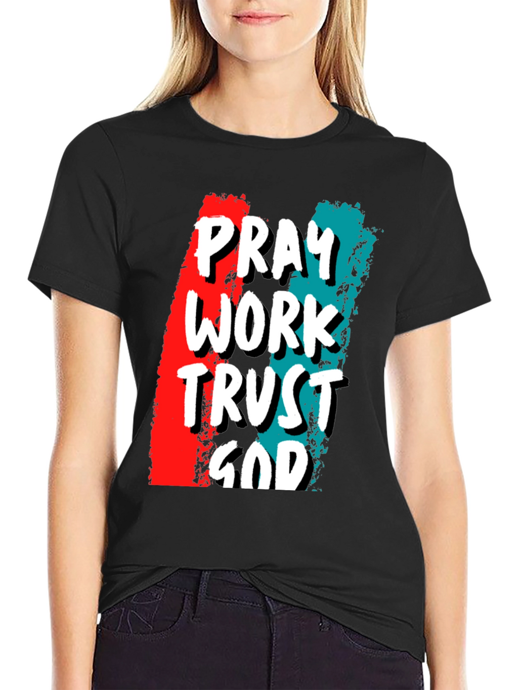 Pray Work Trust God Graphic T-Shirt
