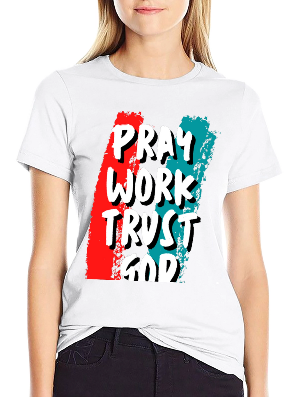 Pray Work Trust God Graphic T-Shirt